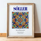 Sóller, Spain – Travel Print, in wooden frame leaning on the floor