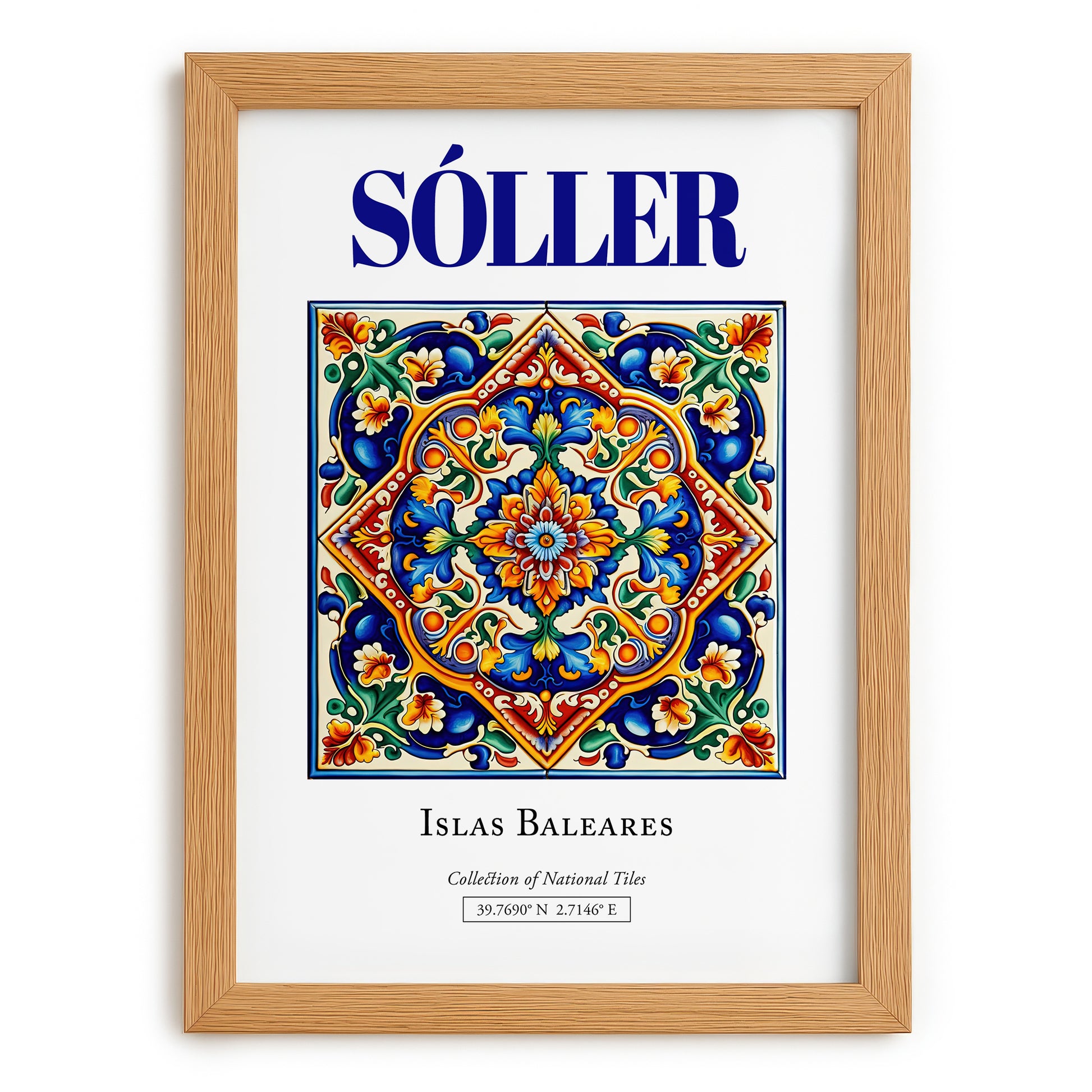 Sóller, Spain – Travel Print, set in oak frame