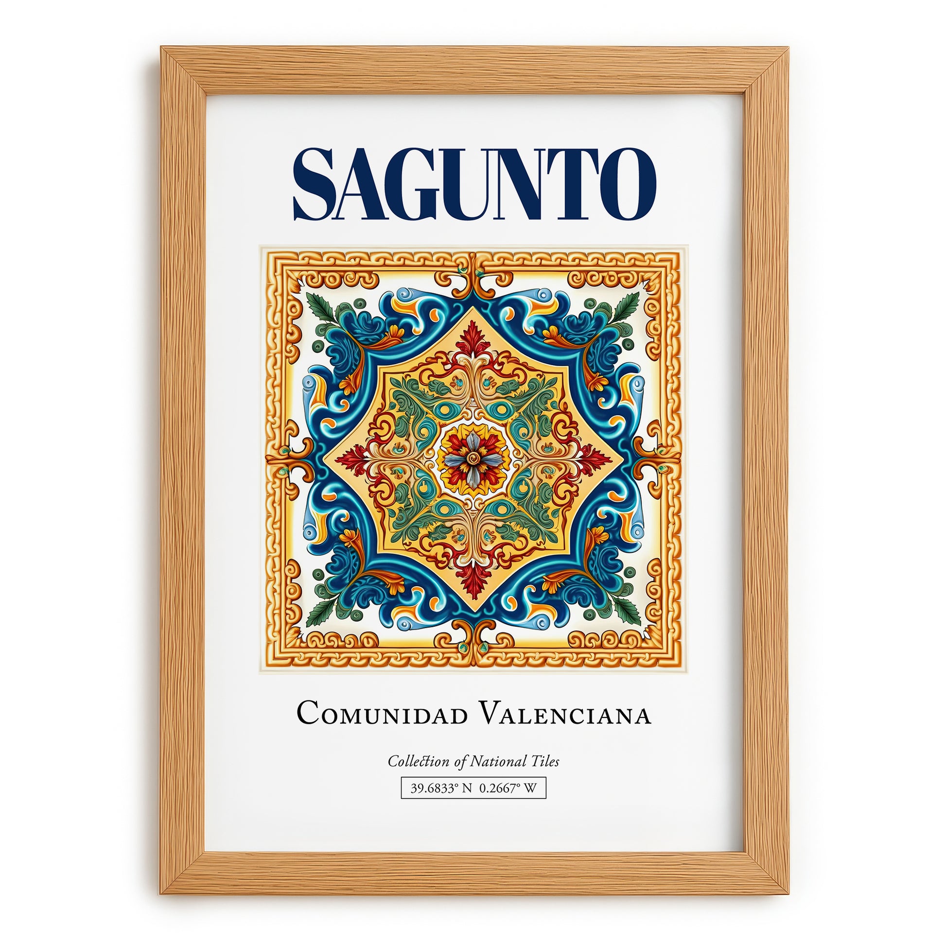 Sagunto, Spain – Travel Print, set in oak frame