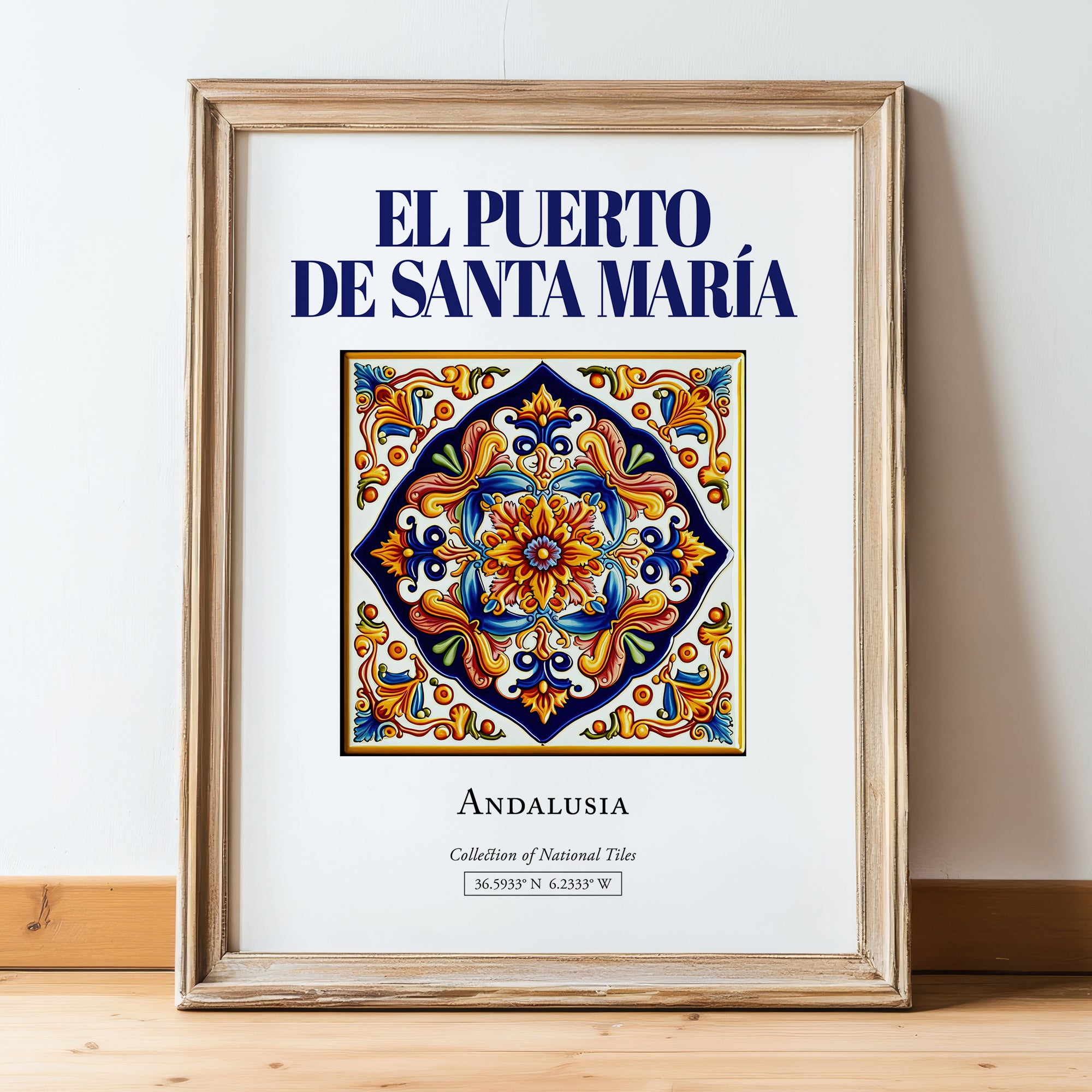 El Puerto de Santa María, Spain – Global Wall Art, in wooden frame leaning on the floor