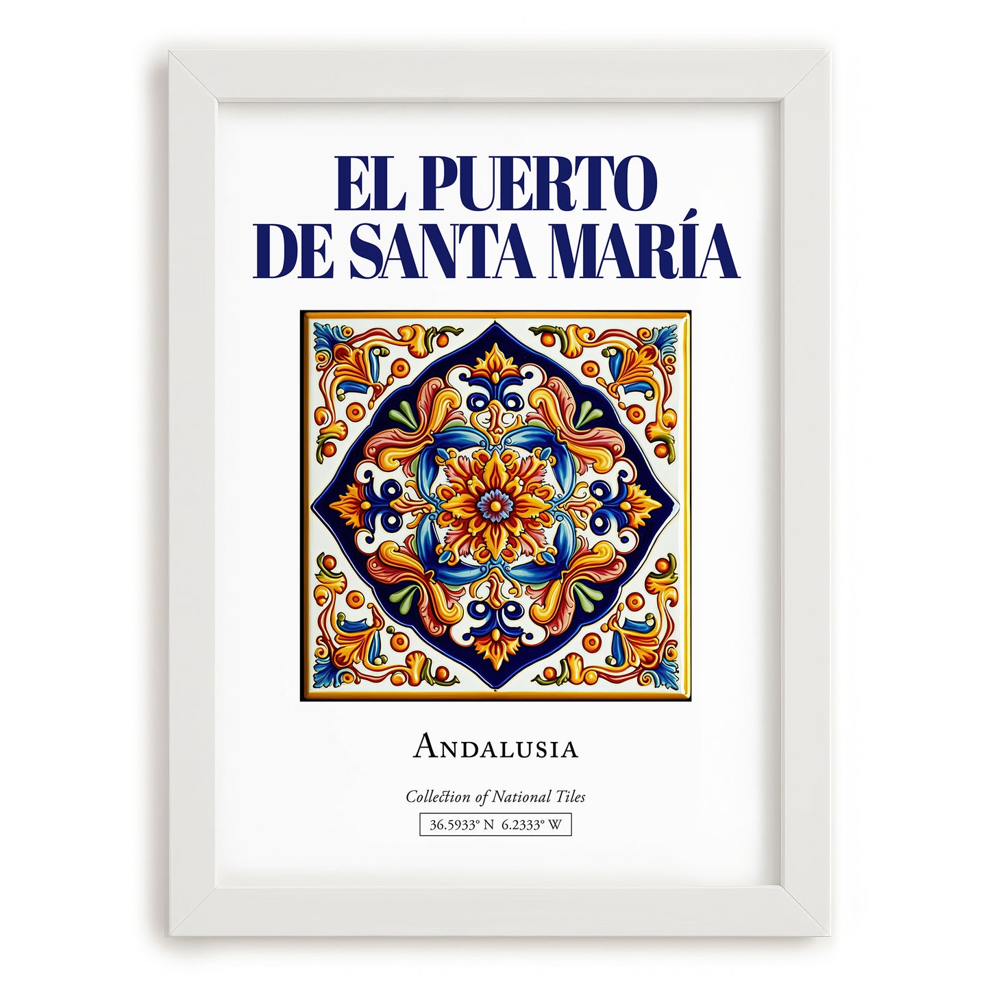 El Puerto de Santa María, Spain – Global Wall Art, placed in minimal white frame