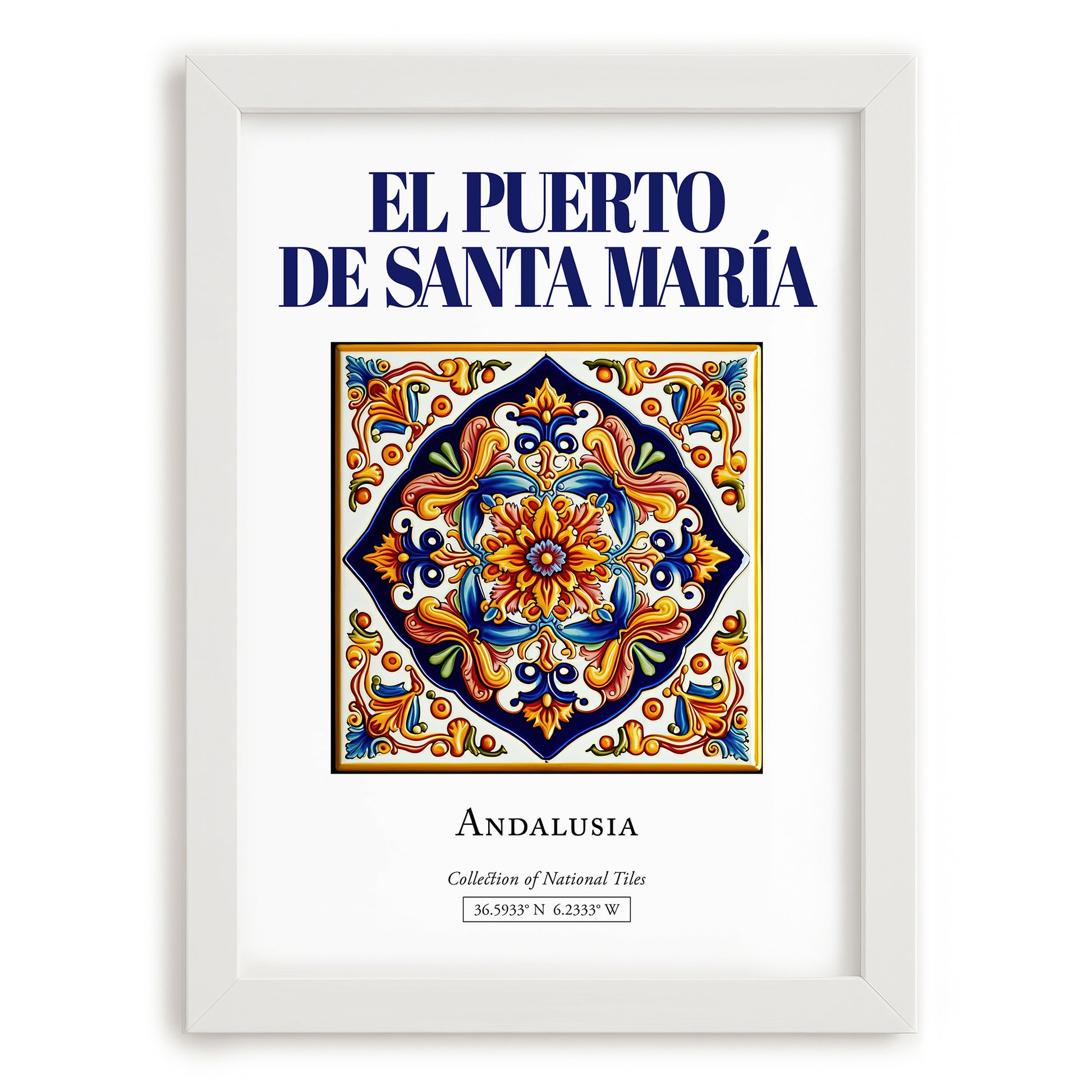 El Puerto de Santa María, Spain – Global Wall Art, placed in minimal white frame