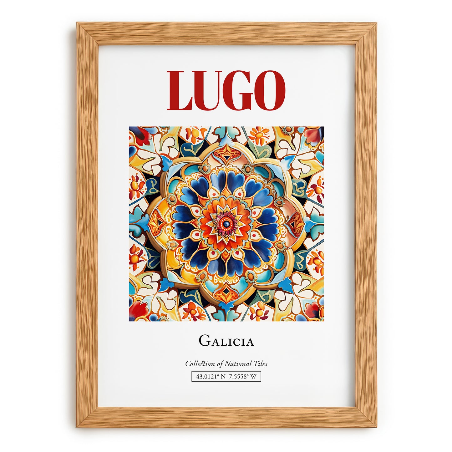 Lugo, Spain – Travel Poster, set in oak frame