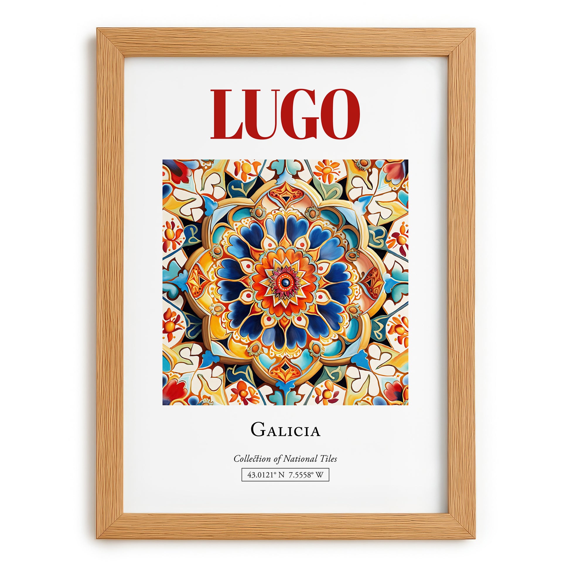 Lugo, Spain – Travel Poster, set in oak frame