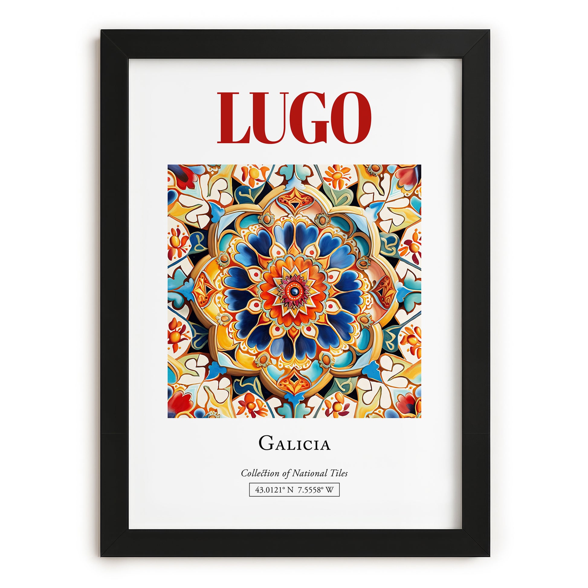 Lugo, Spain – Travel Poster, in sleek black frame