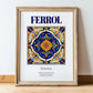 Ferrol, Spain – Wanderlust Wall Decor, in wooden frame leaning on the floor