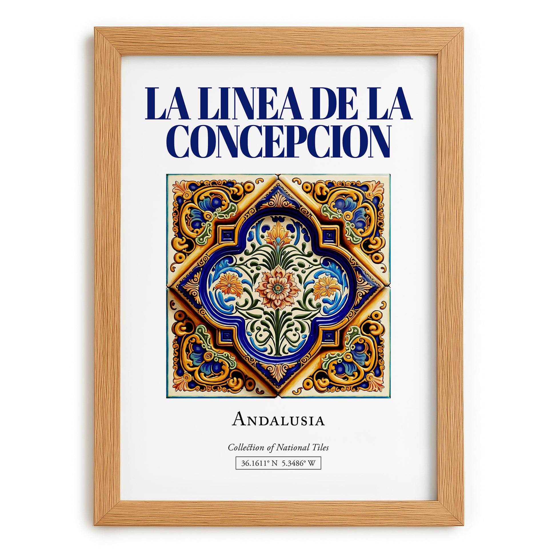 La Linea de la Concepcion, Spain – World Travel Art, set in oak frame