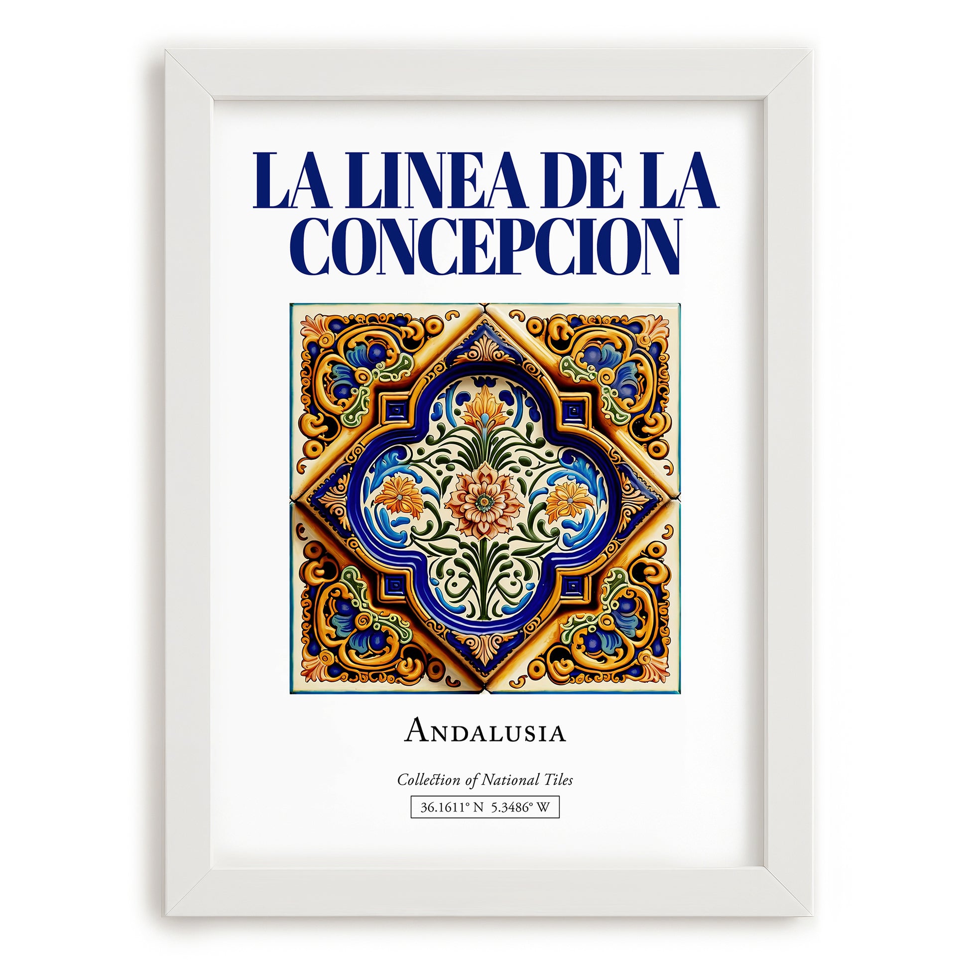 La Linea de la Concepcion, Spain – World Travel Art, placed in minimal white frame