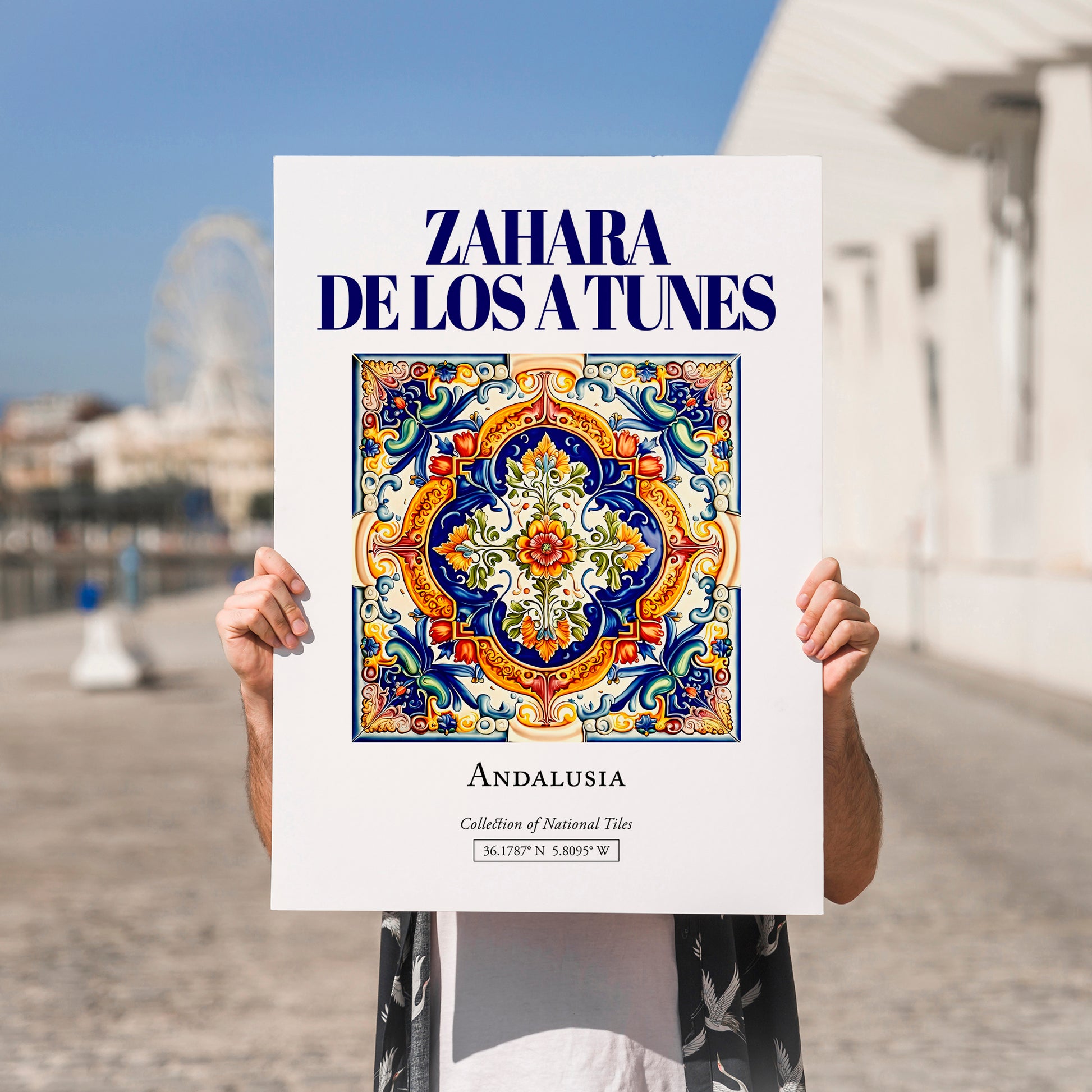 Zahara de los Atunes, Spain – Cultural Heritage Wall Art, no-text version framed in wood