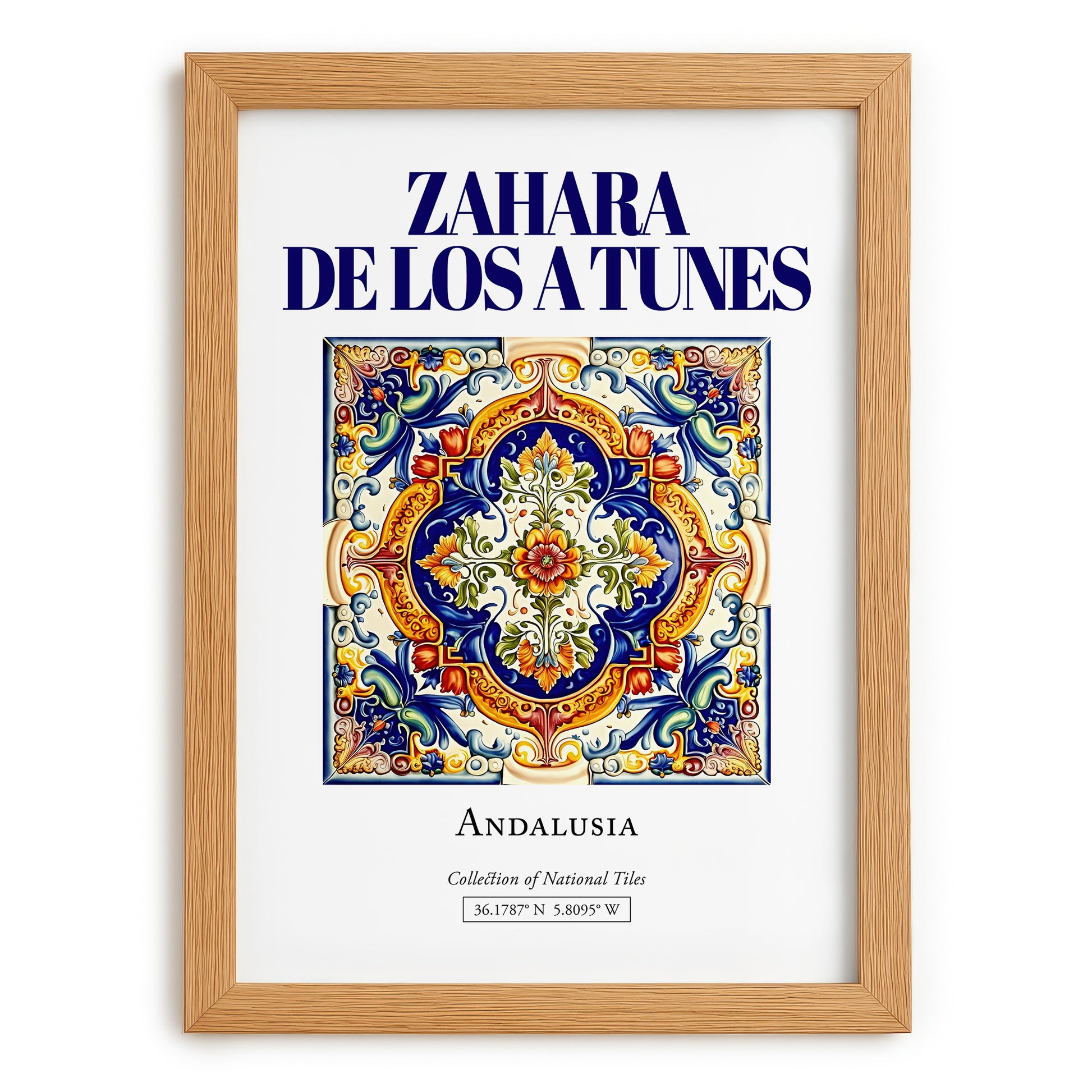 Zahara de los Atunes, Spain – Cultural Heritage Wall Art, set in oak frame