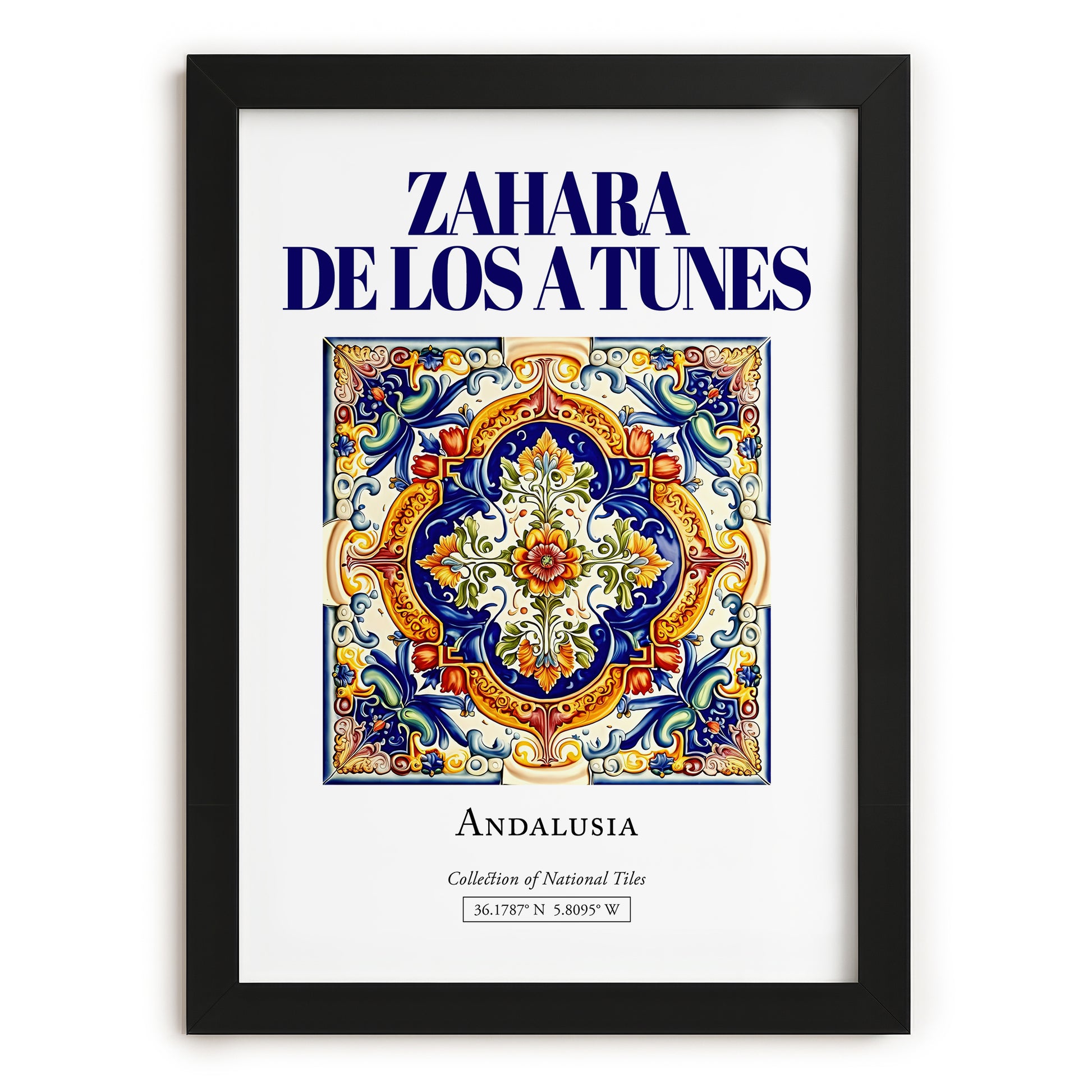 Zahara de los Atunes, Spain – Cultural Heritage Wall Art, in sleek black frame