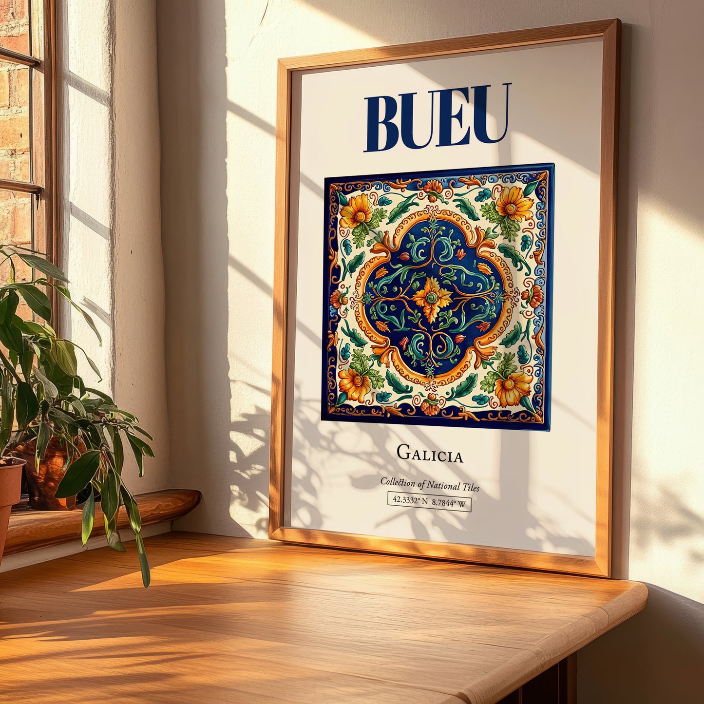 Bueu, Spain – Travel Poster, clean layout with no caption
