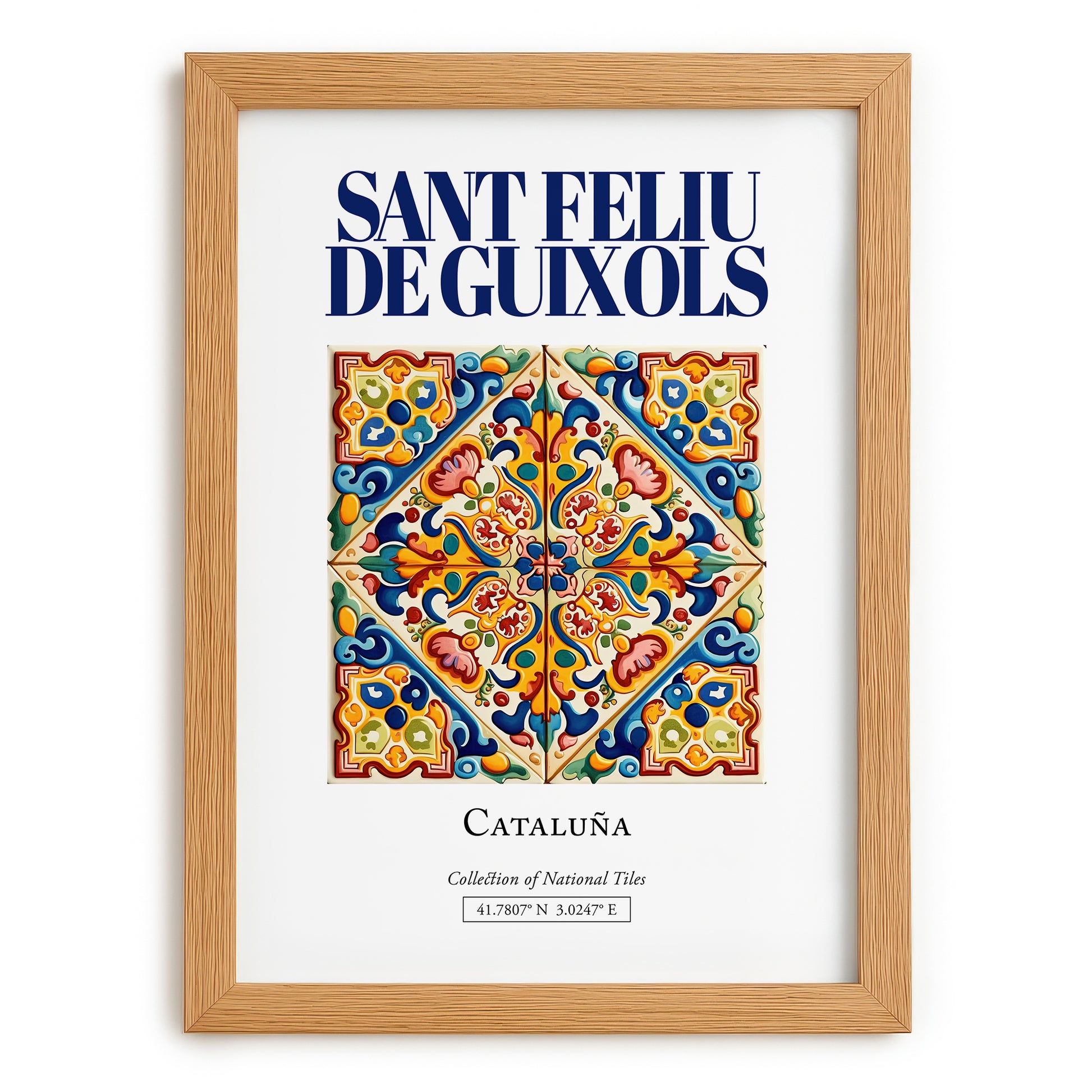 Sant Feliu de Guixols, Spain – Historic Cities Art Print, set in oak frame