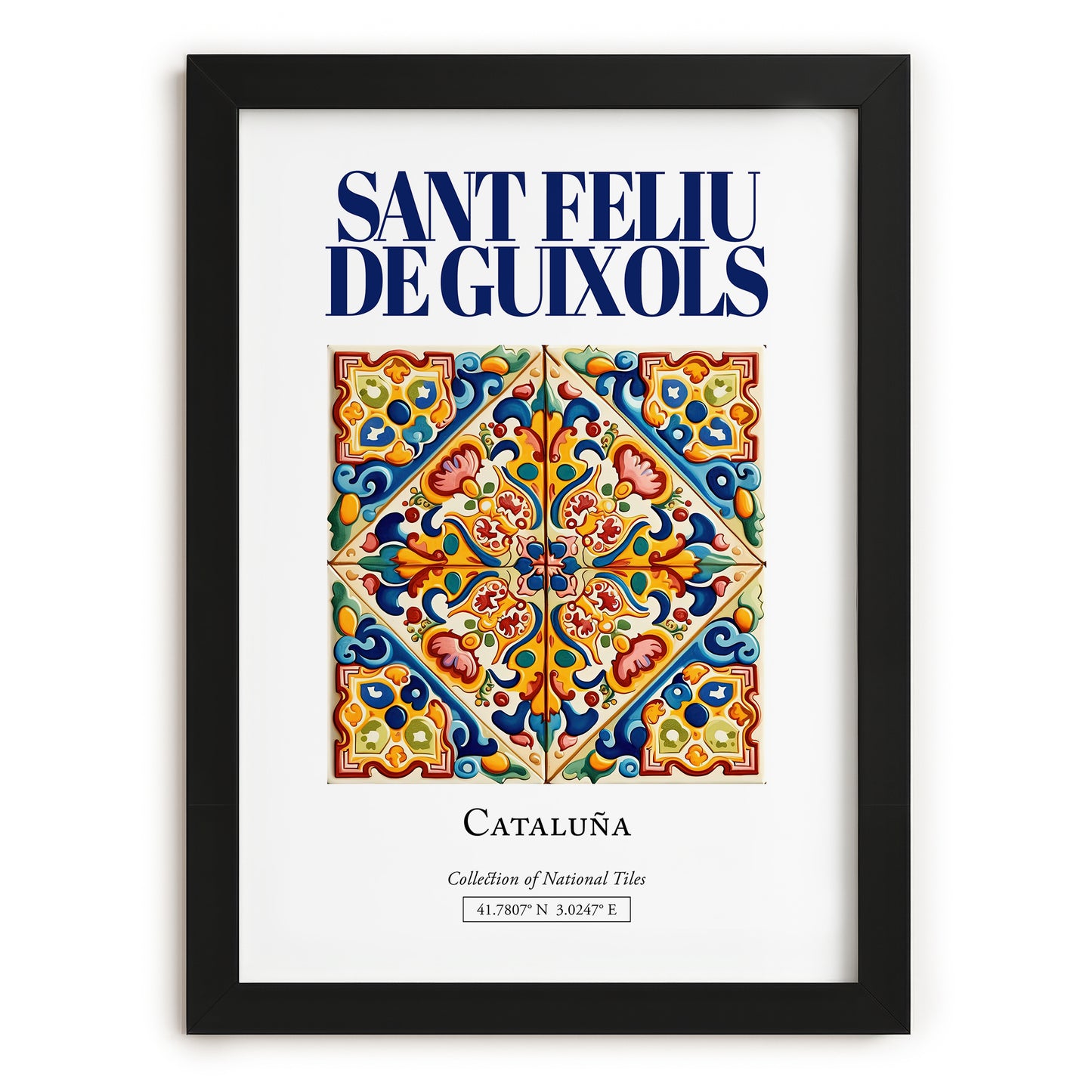 Sant Feliu de Guixols, Spain – Historic Cities Art Print, in sleek black frame