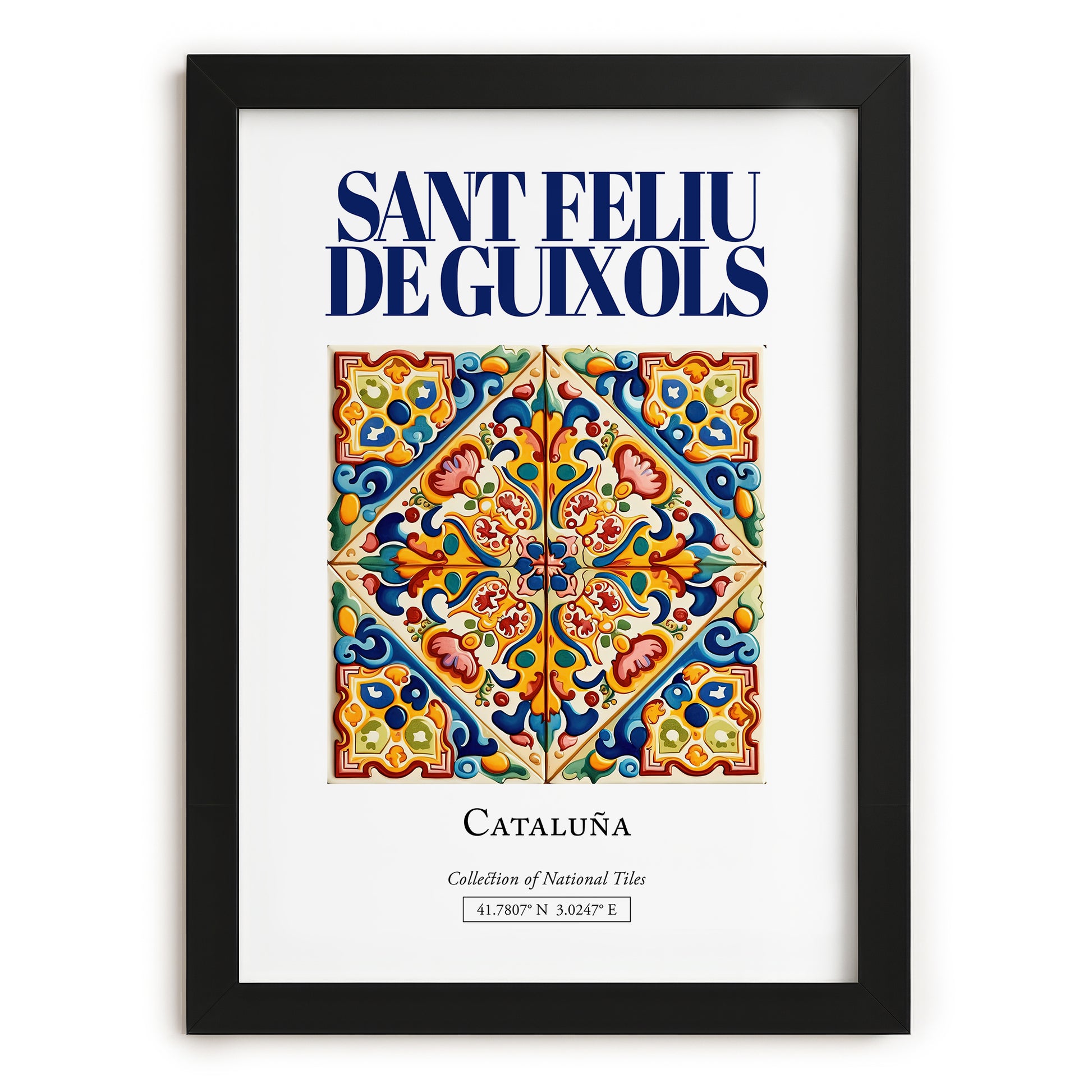 Sant Feliu de Guixols, Spain – Historic Cities Art Print, in sleek black frame