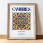 Cambrils, Spain – Vintage Travel Poster, in wooden frame leaning on the floor