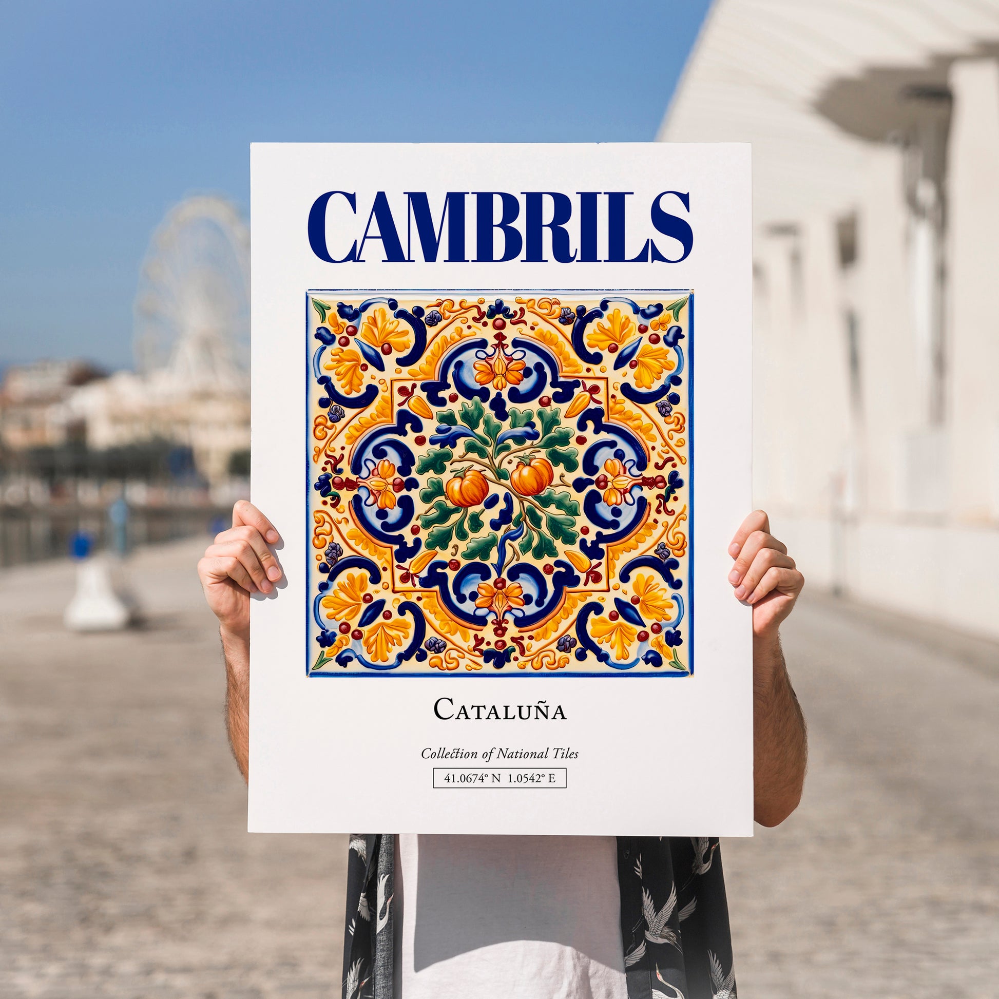Cambrils, Spain – Vintage Travel Poster, no-text version framed in wood