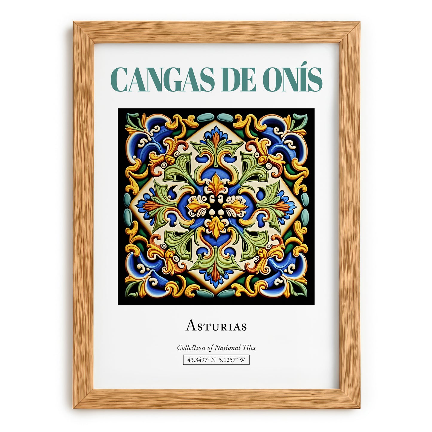 Cangas de Onís, Spain – National Pride Wall Decor, set in oak frame