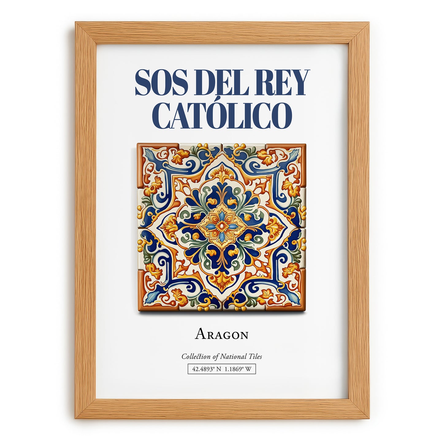 Sos del Rey Católico, Spain – Travel Print, set in oak frame