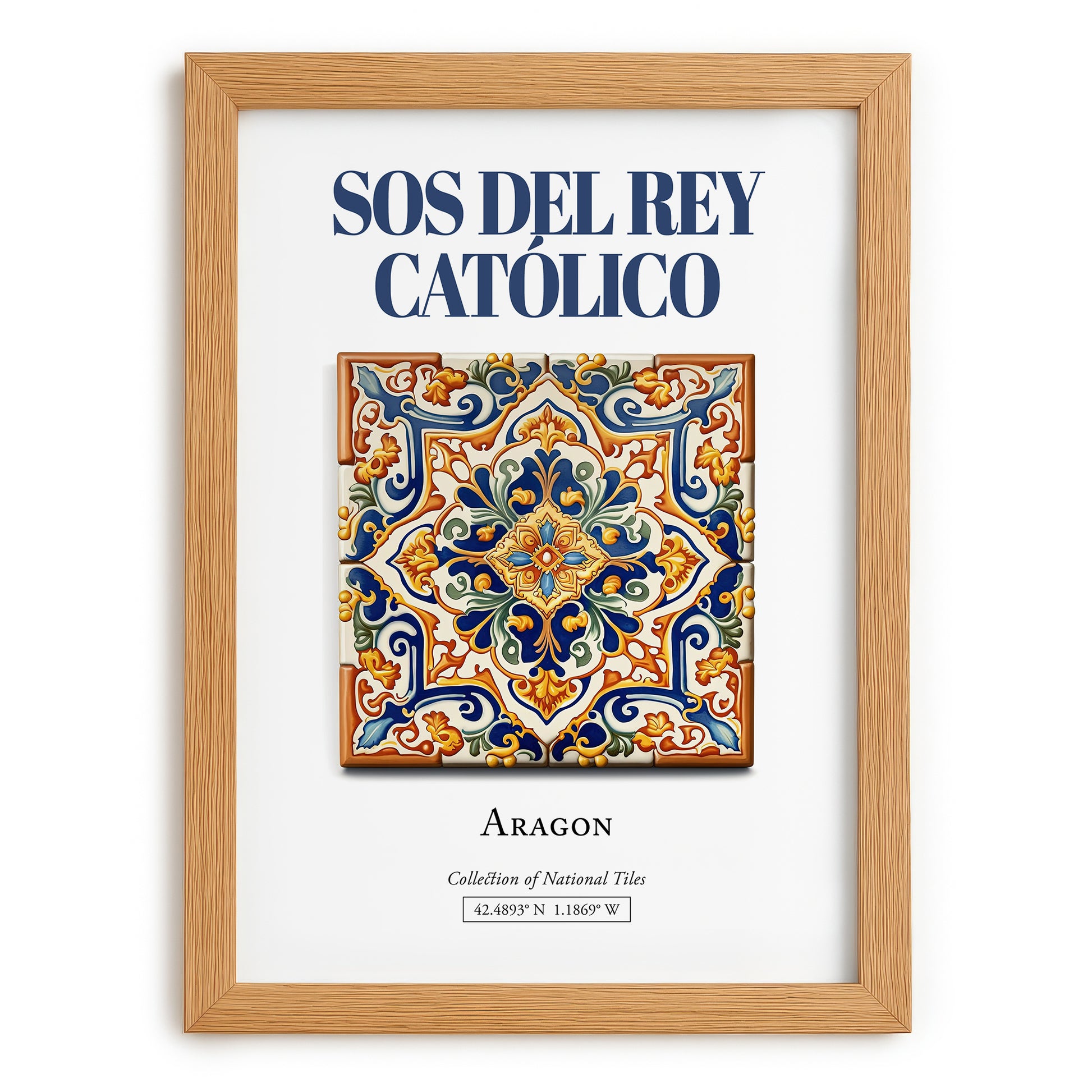 Sos del Rey Católico, Spain – Travel Print, set in oak frame
