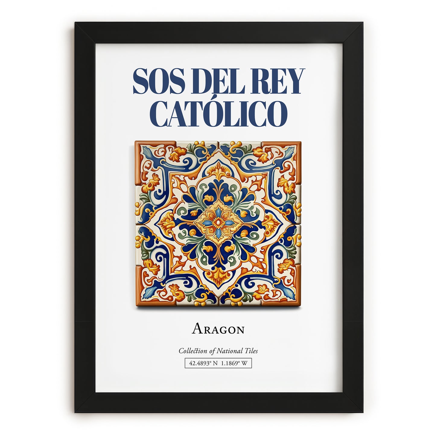 Sos del Rey Católico, Spain – Travel Print, in sleek black frame