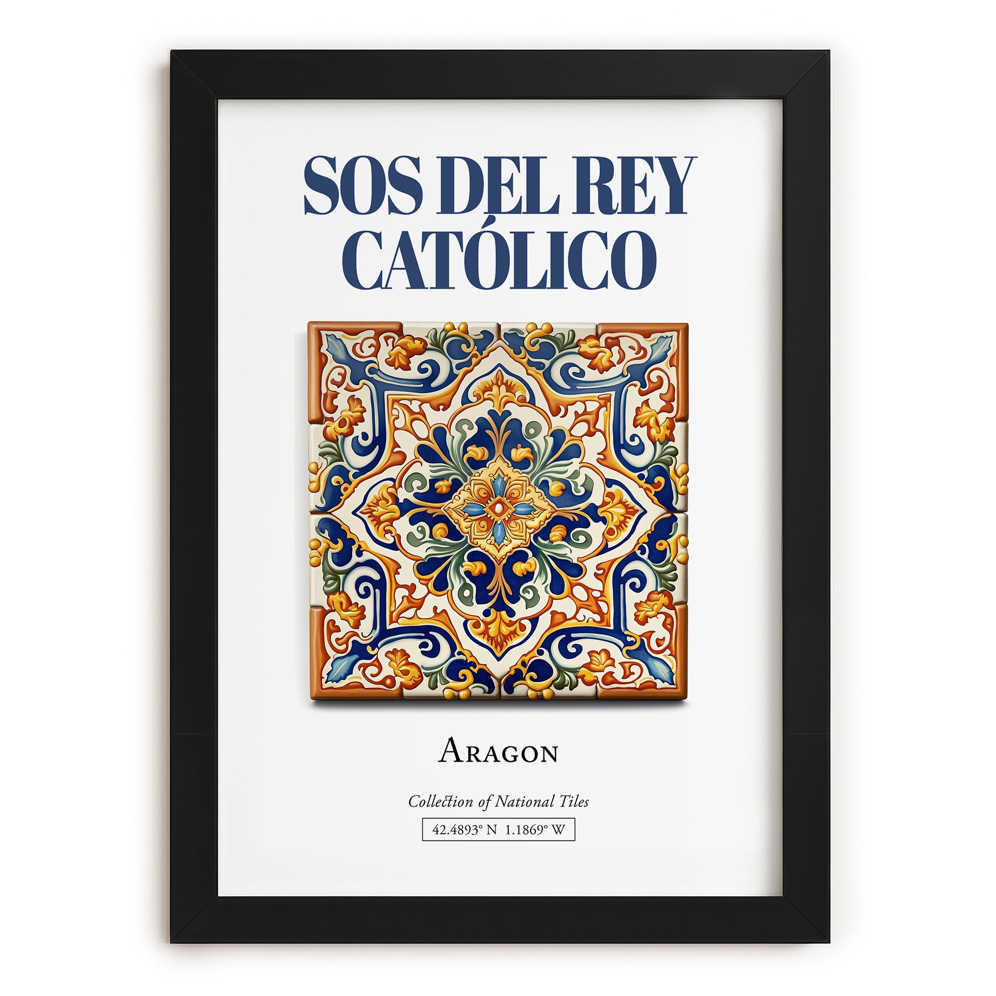 Sos del Rey Católico, Spain – Travel Print, in sleek black frame