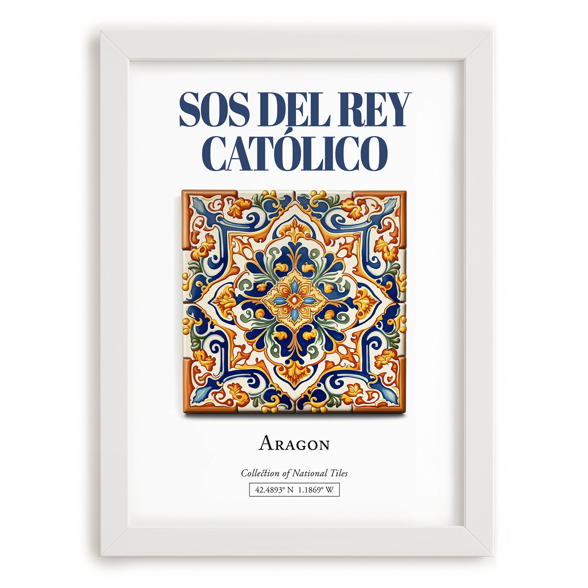 Sos del Rey Católico, Spain – Travel Print, placed in minimal white frame