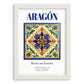 Aragón, Spain – Travel Print, placed in minimal white frame