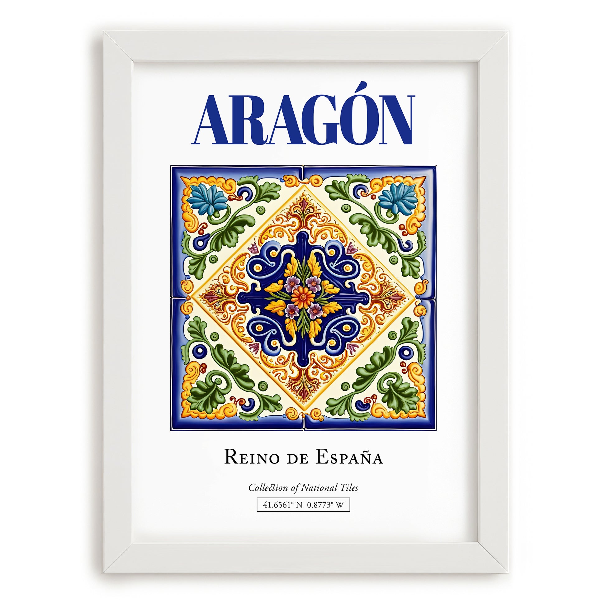 Aragón, Spain – Travel Print, placed in minimal white frame