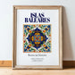 Islas Baleares, Spain – Travel Wall Decor, in wooden frame leaning on the floor