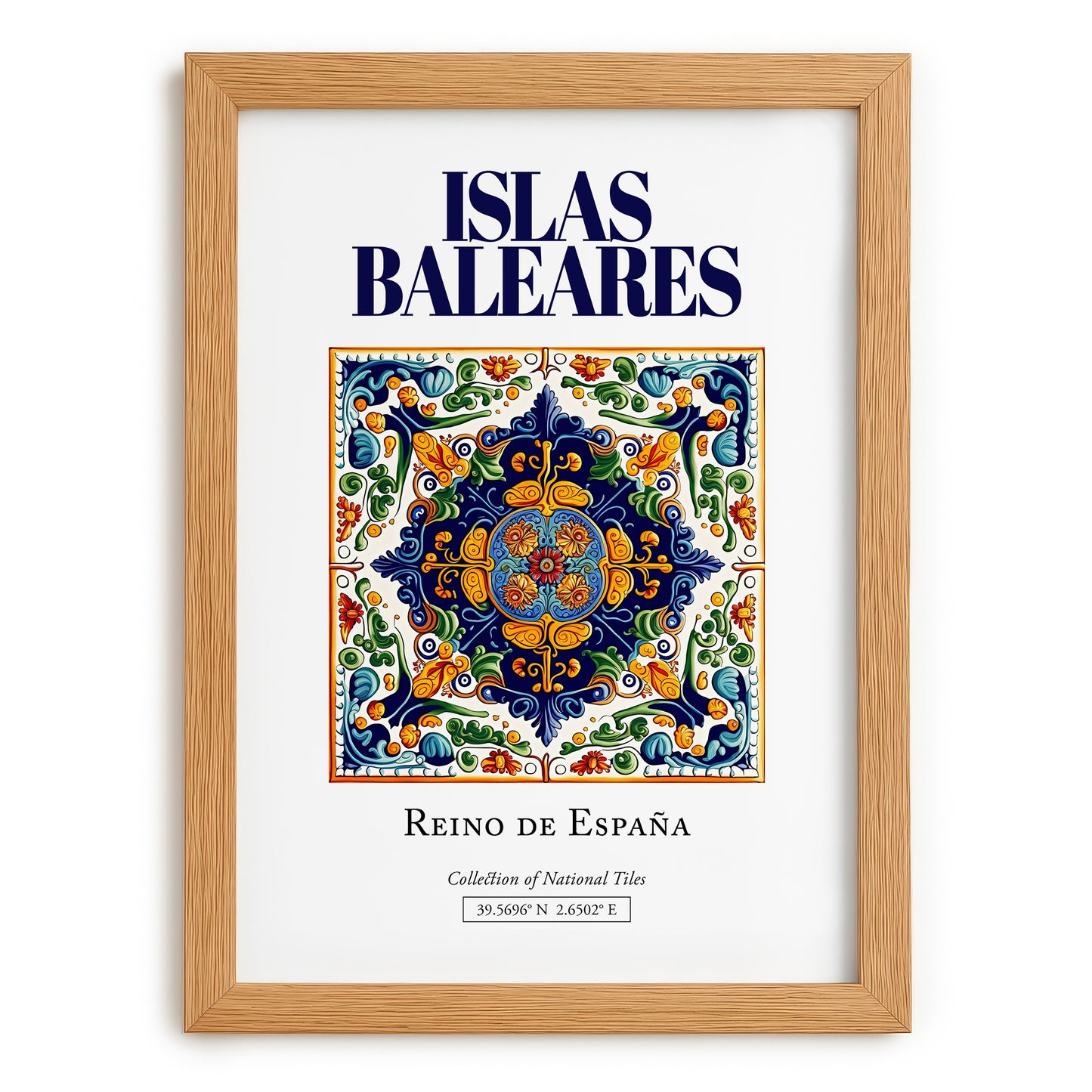 Islas Baleares, Spain – Travel Wall Decor, set in oak frame