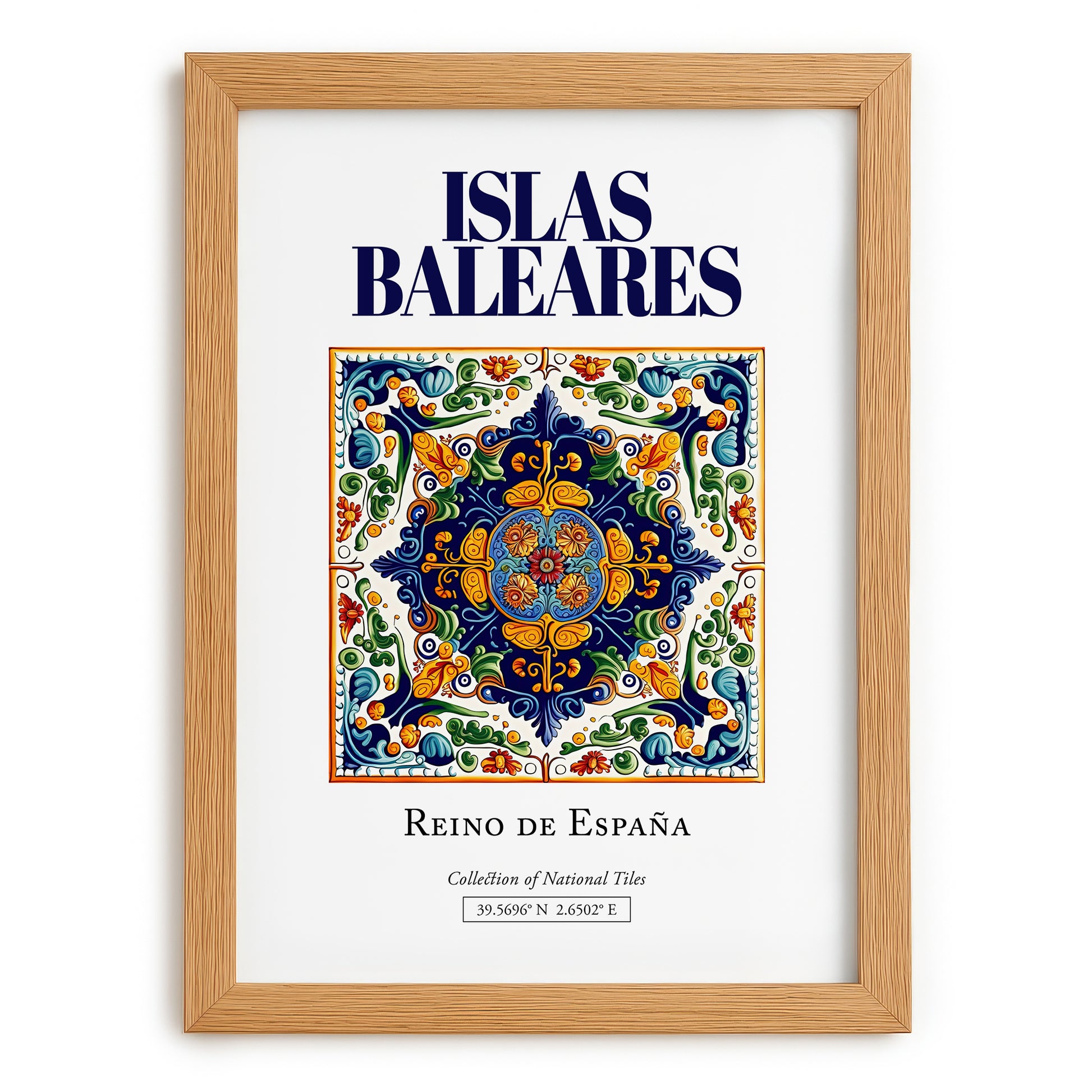 Islas Baleares, Spain – Travel Wall Decor, set in oak frame
