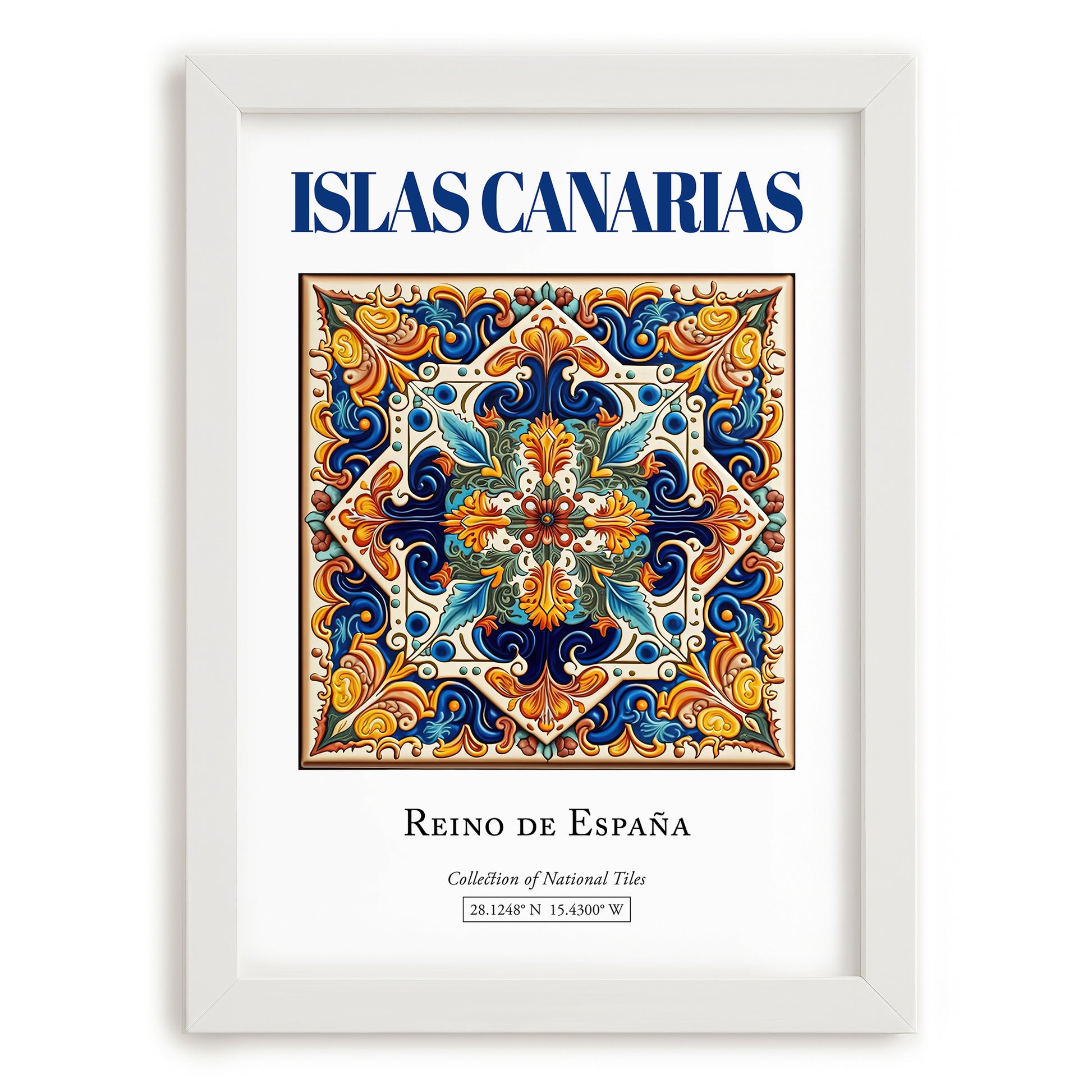Islas Canarias, Spain – Travel Poster, placed in minimal white frame