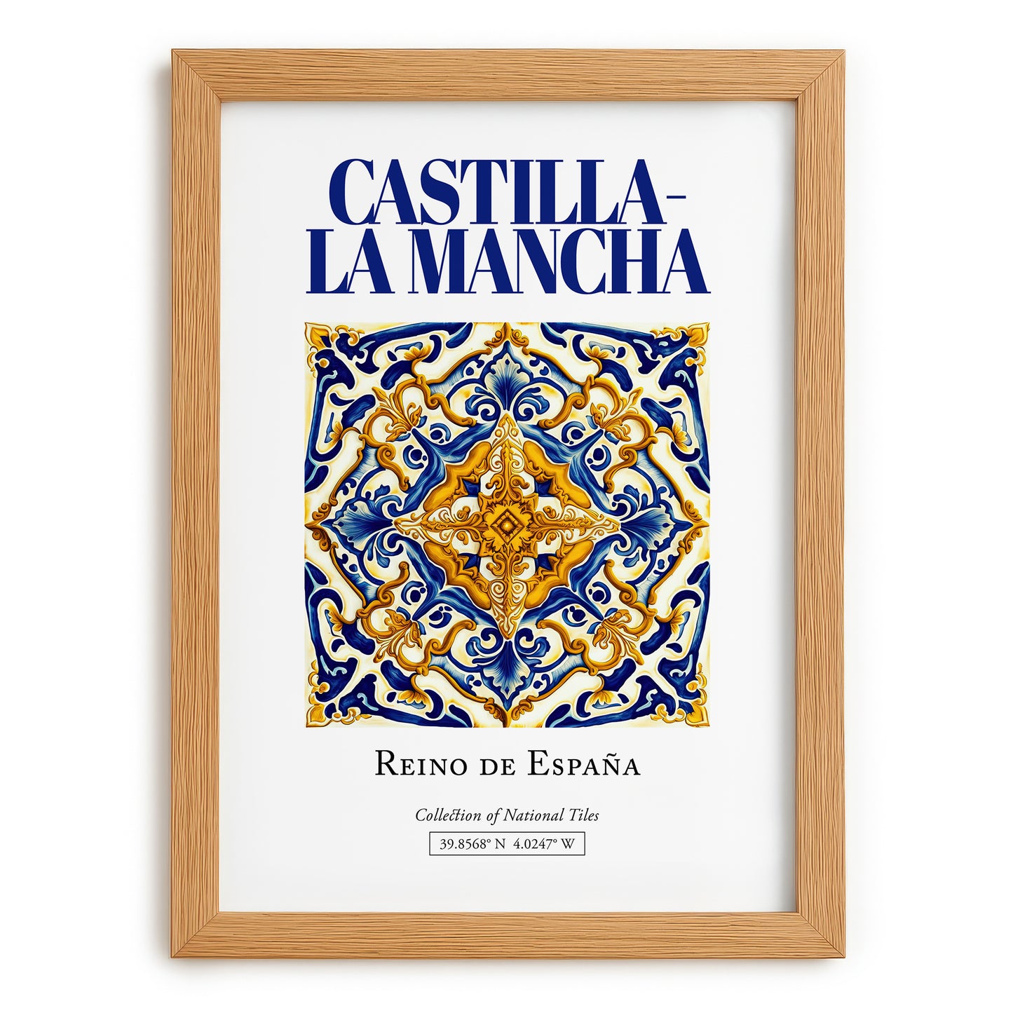 Castilla-La Mancha, Spain – Travel Wall Decor, set in oak frame