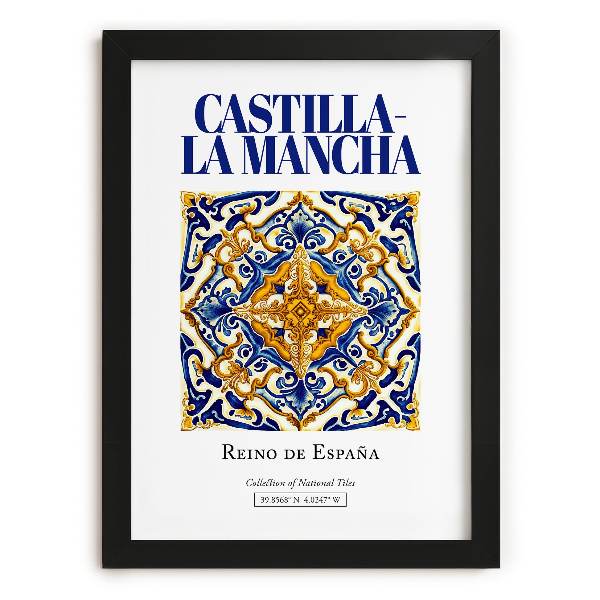 Castilla-La Mancha, Spain – Travel Wall Decor, in sleek black frame