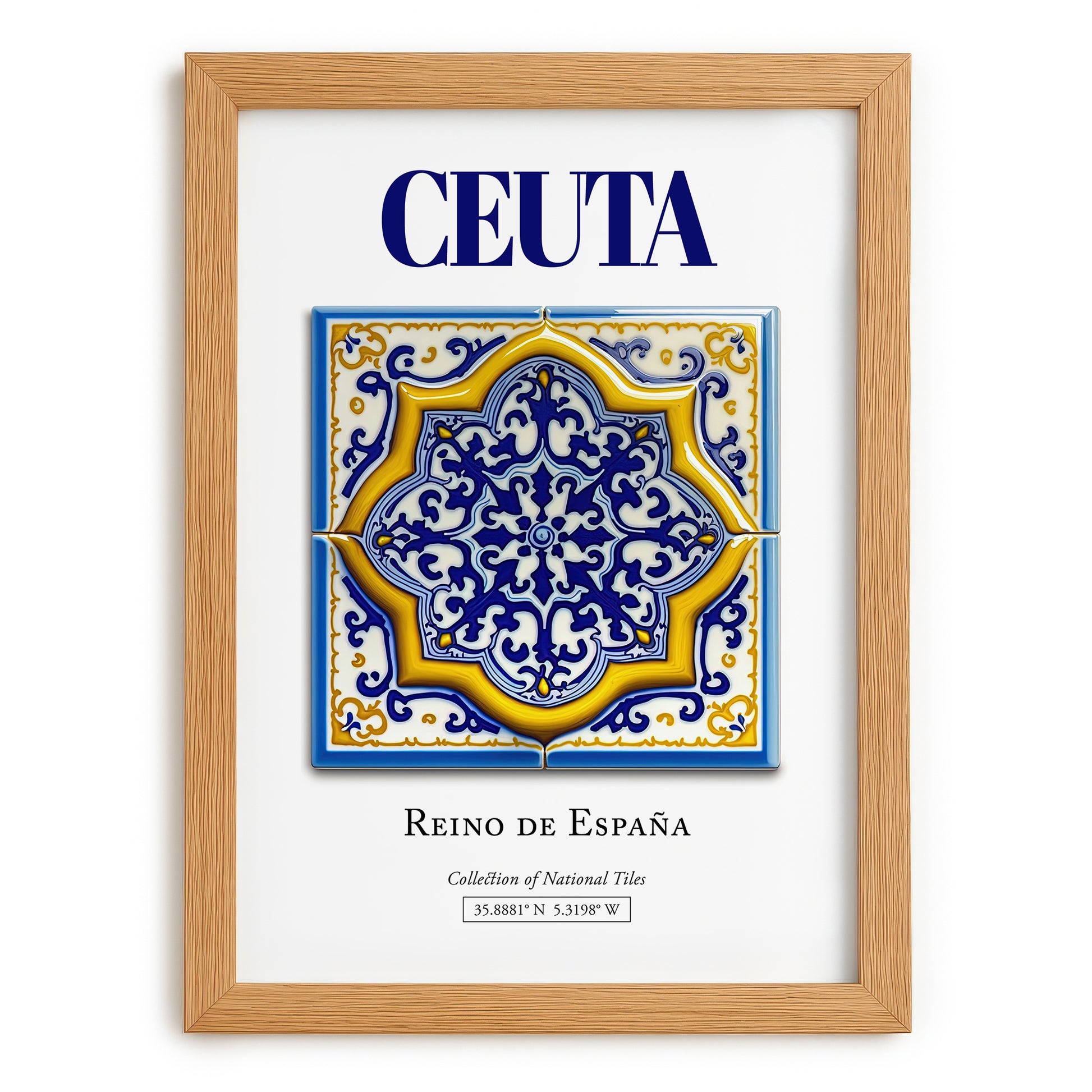 Ceuta, Spain – Cultural Heritage Wall Art, set in oak frame
