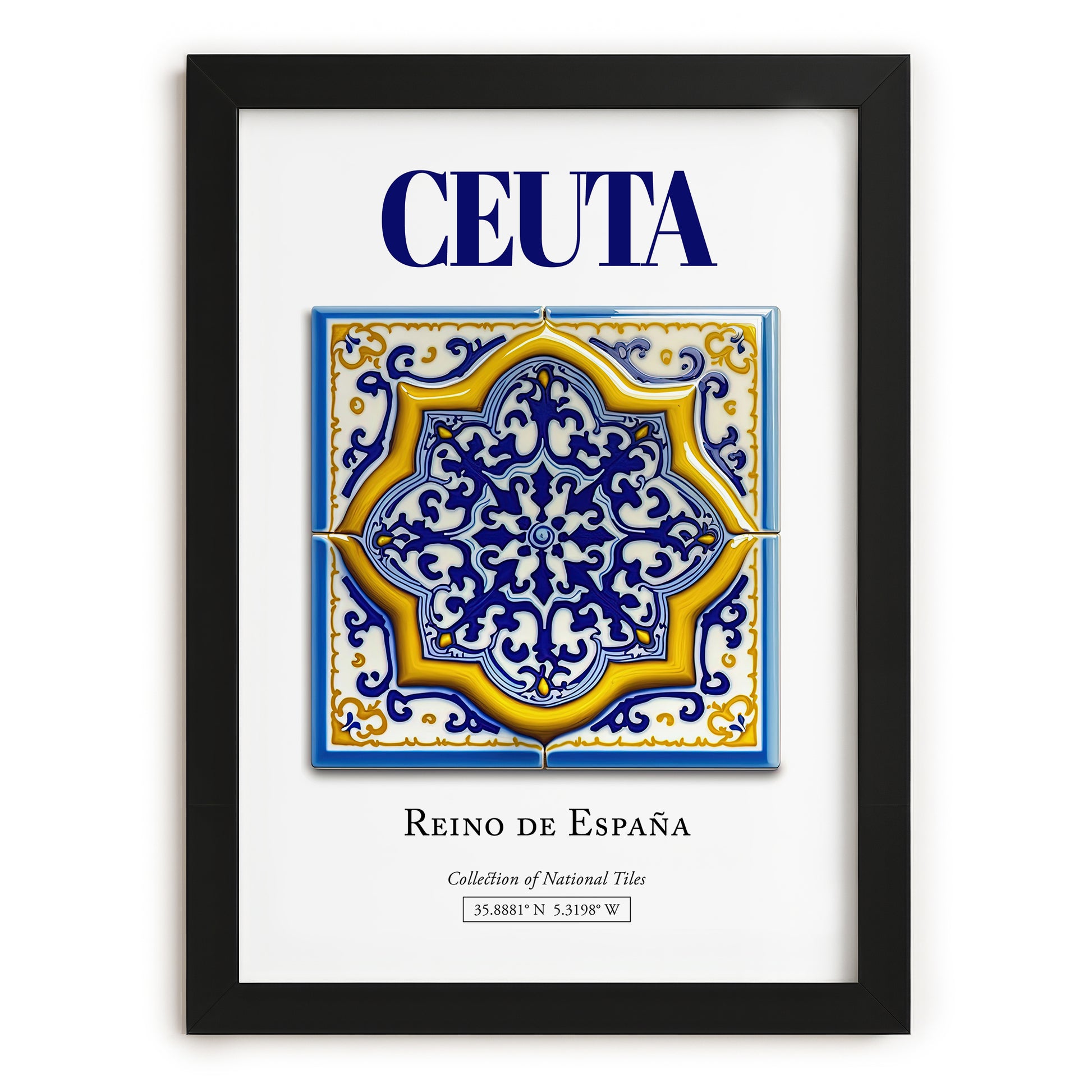 Ceuta, Spain – Cultural Heritage Wall Art, in sleek black frame