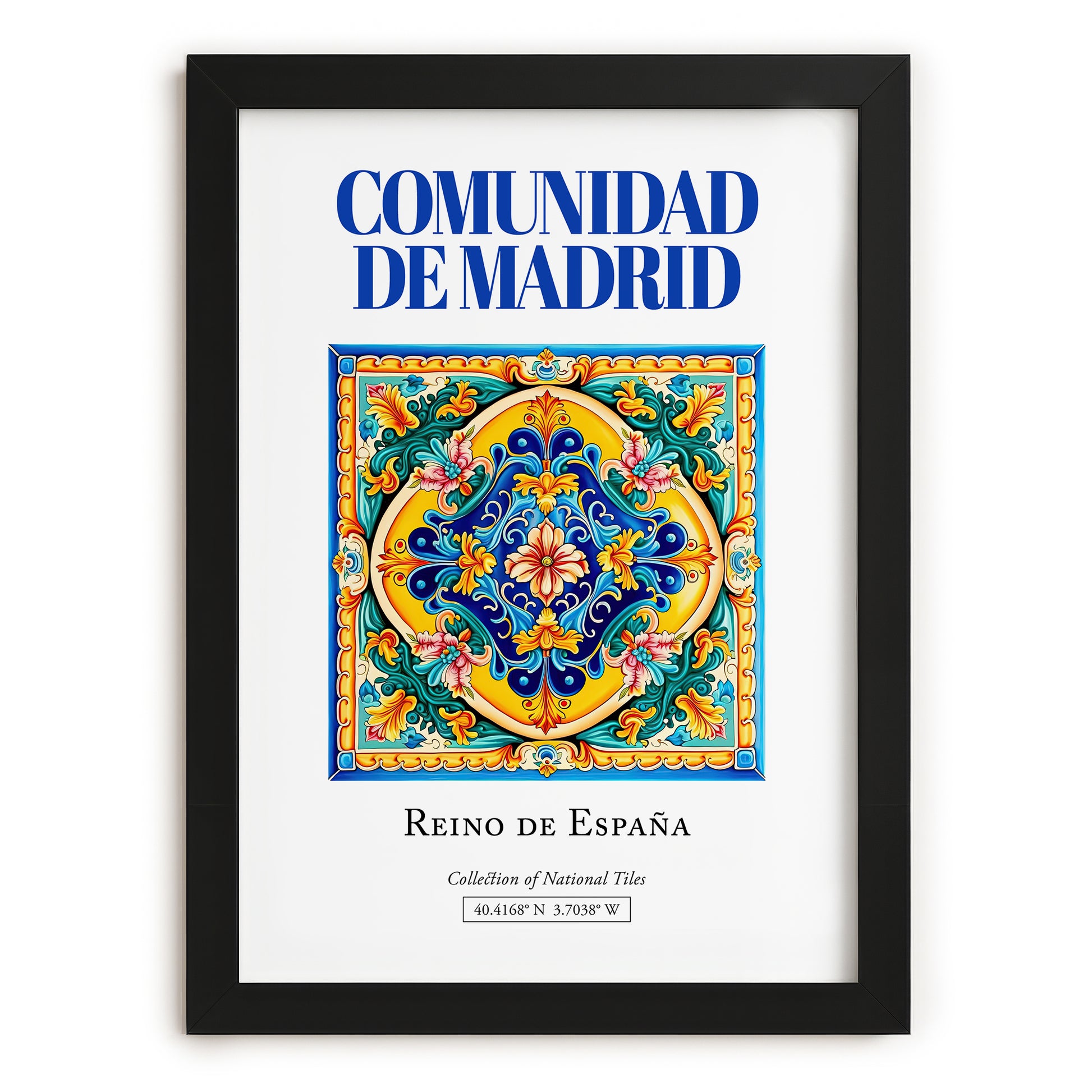 Comunidad de Madrid, Spain – Travel Poster, in sleek black frame