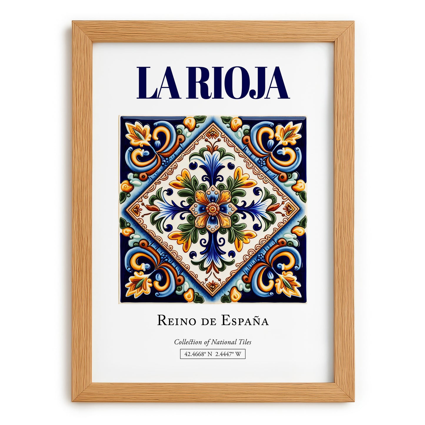 La Rioja, Spain – Travel Print, set in oak frame
