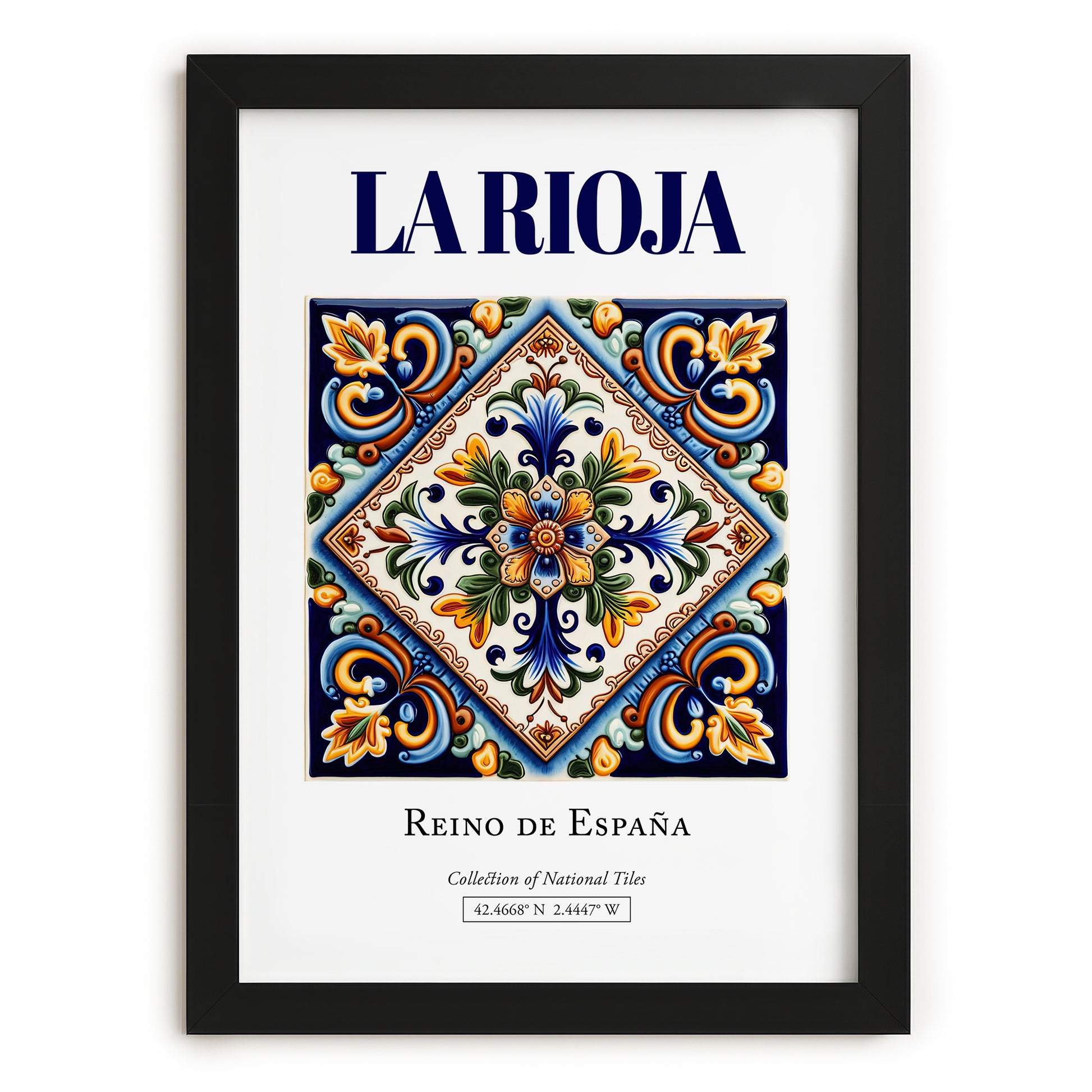 La Rioja, Spain – Travel Print, in sleek black frame