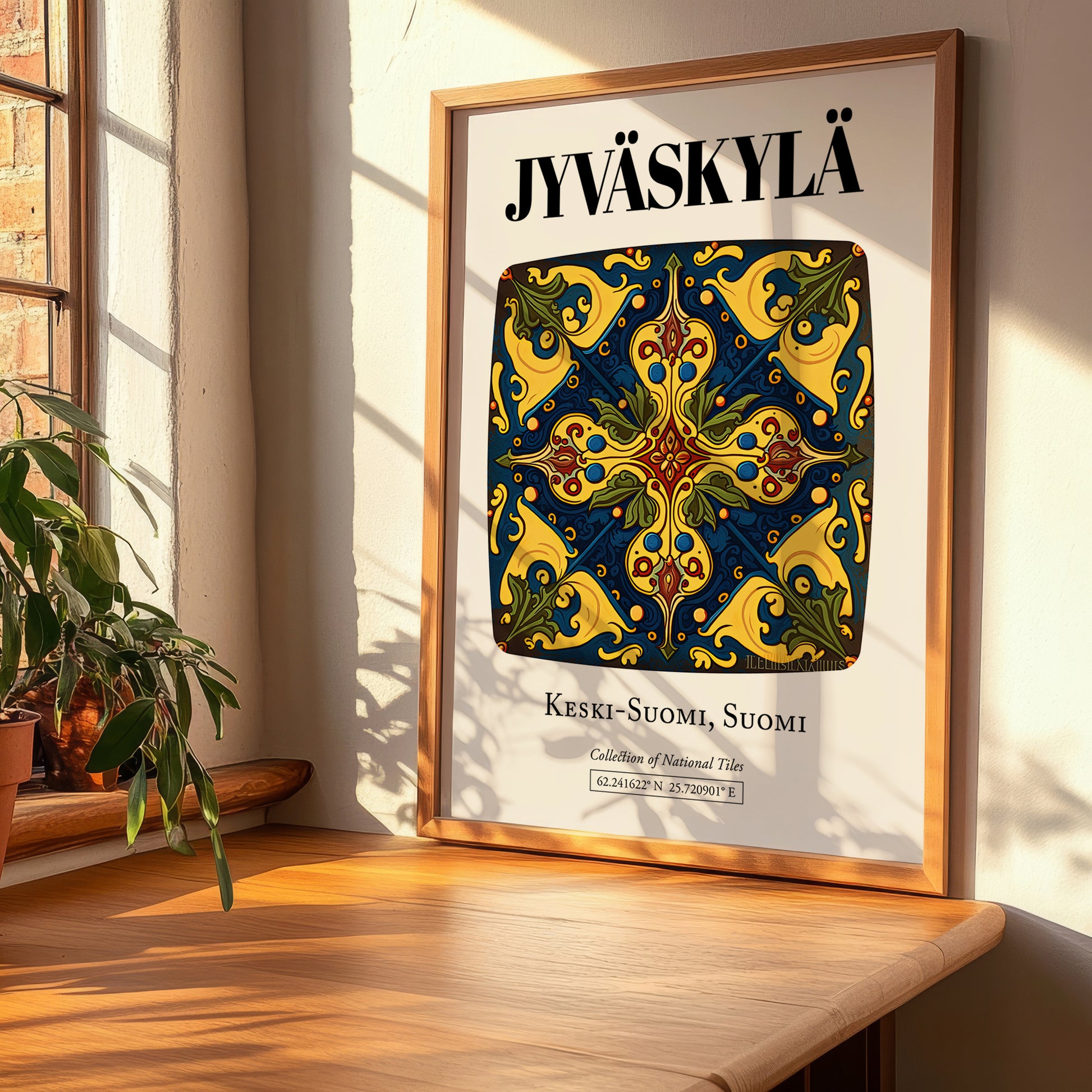 Jyväskylä, Finland – Illustrated Travel Poster, clean layout with no caption