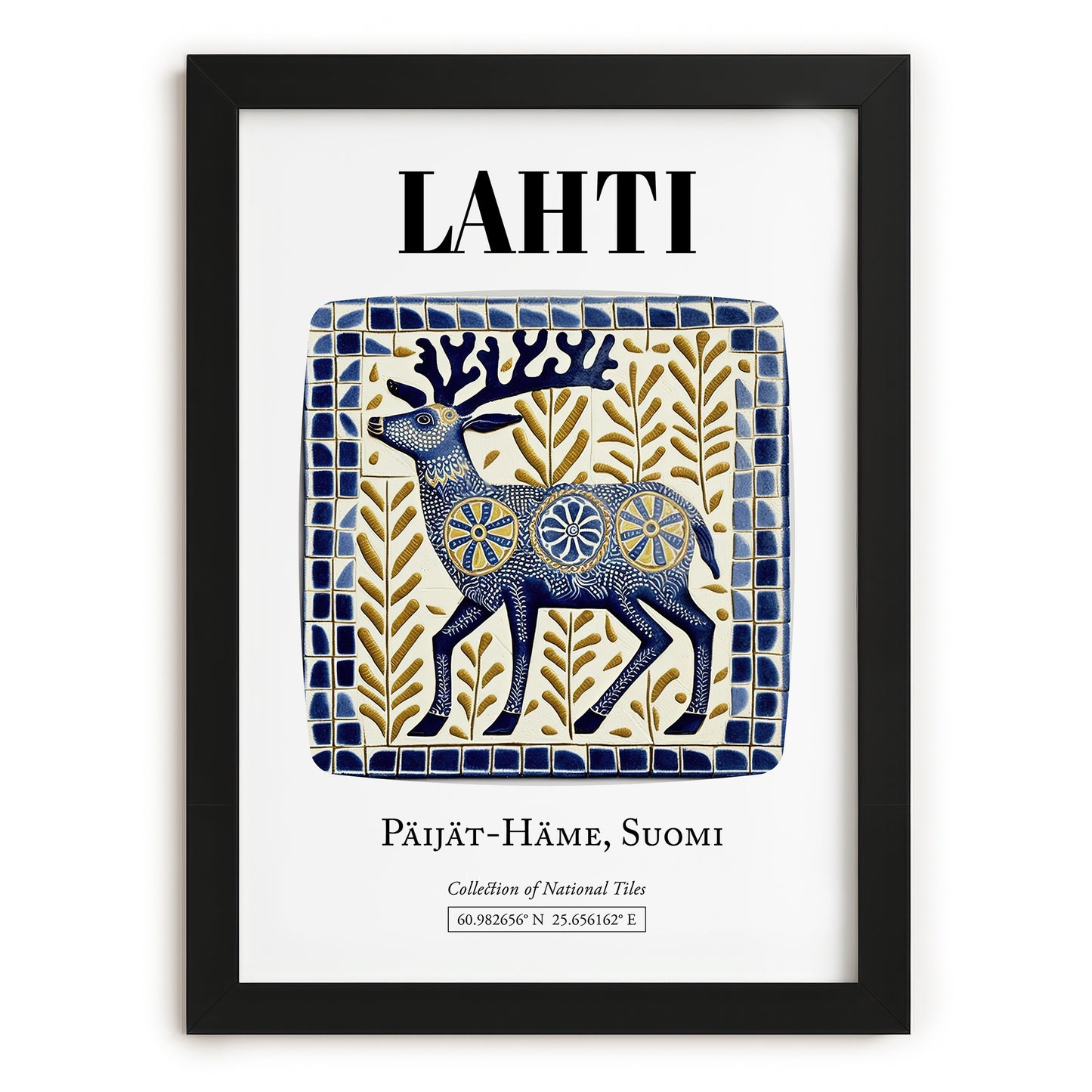 Lahti, Finland – Travel Print, in sleek black frame