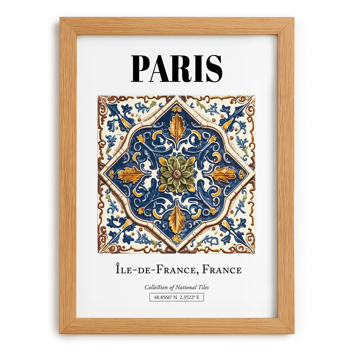 Paris, France – Travel Poster, set in oak frame