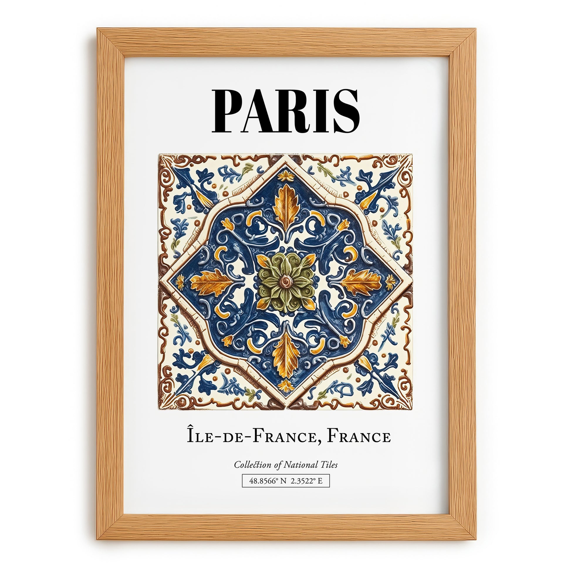 Paris, France – Travel Poster, set in oak frame