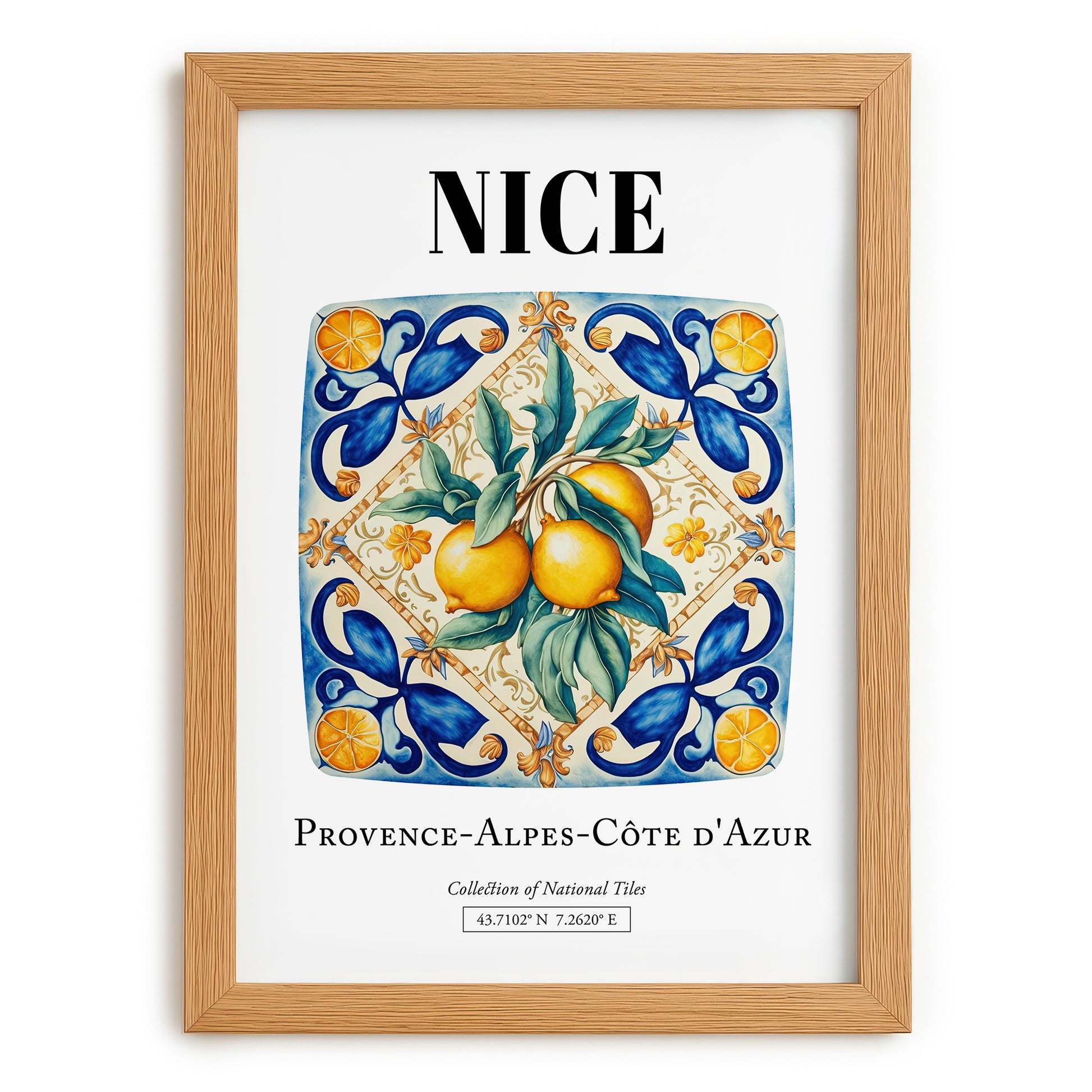 Nice, France – Travel Poster, set in oak frame