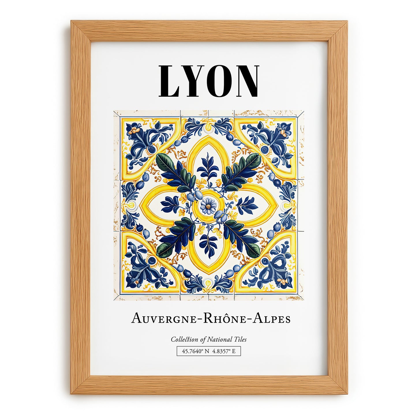 Lyon, France – Travel Wall Art, set in oak frame