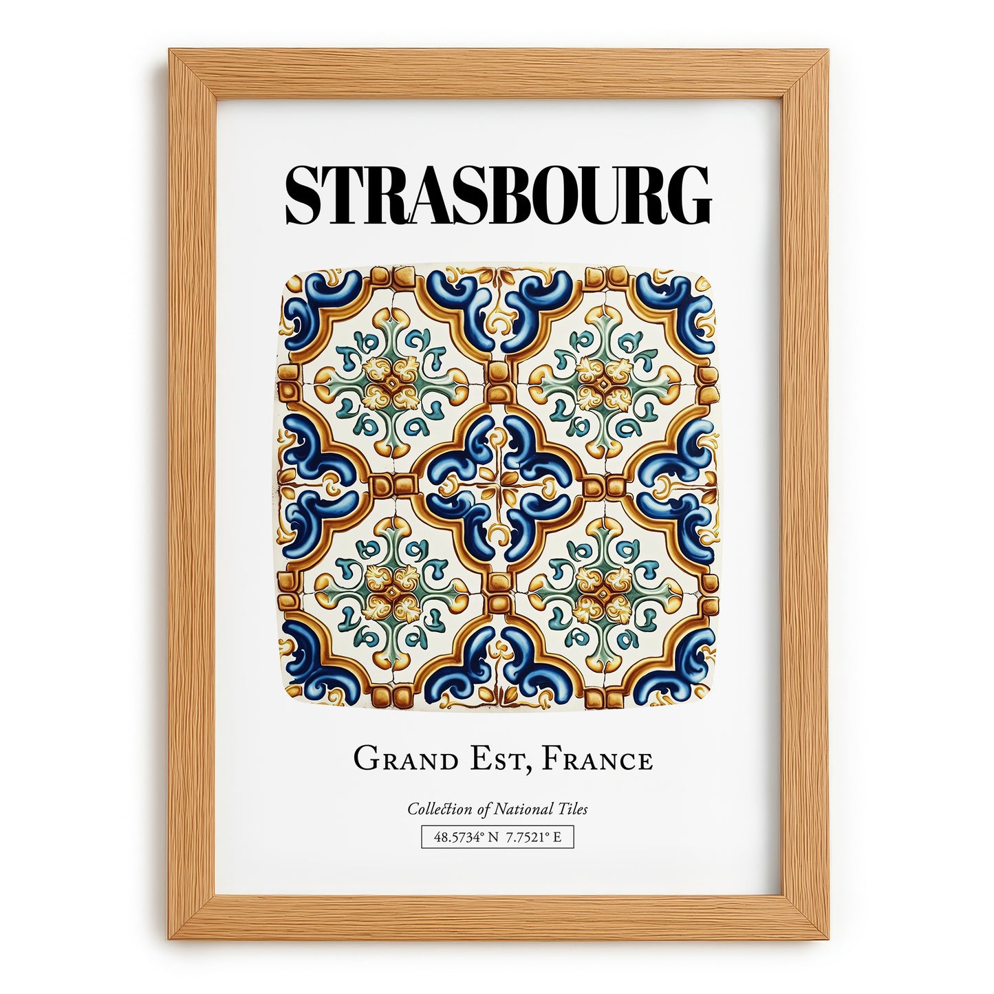 Strasbourg, France – Global Cities Wall Print, set in oak frame