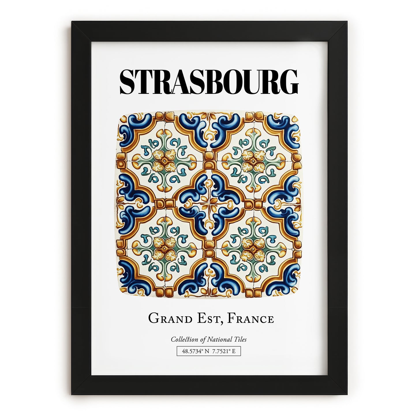 Strasbourg, France – Global Cities Wall Print, in sleek black frame