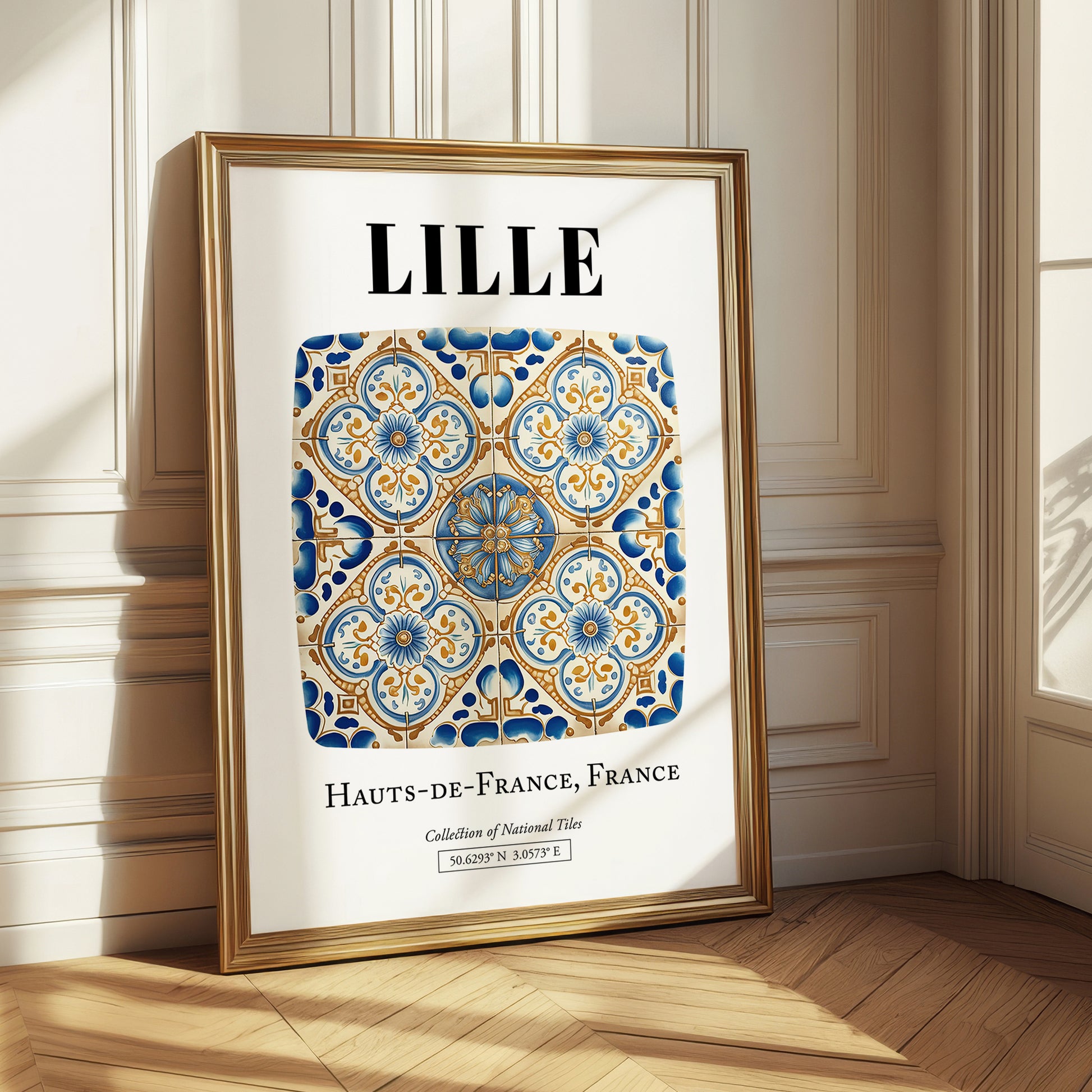Lille, France – Travel Print, styled in a charming Paris street view