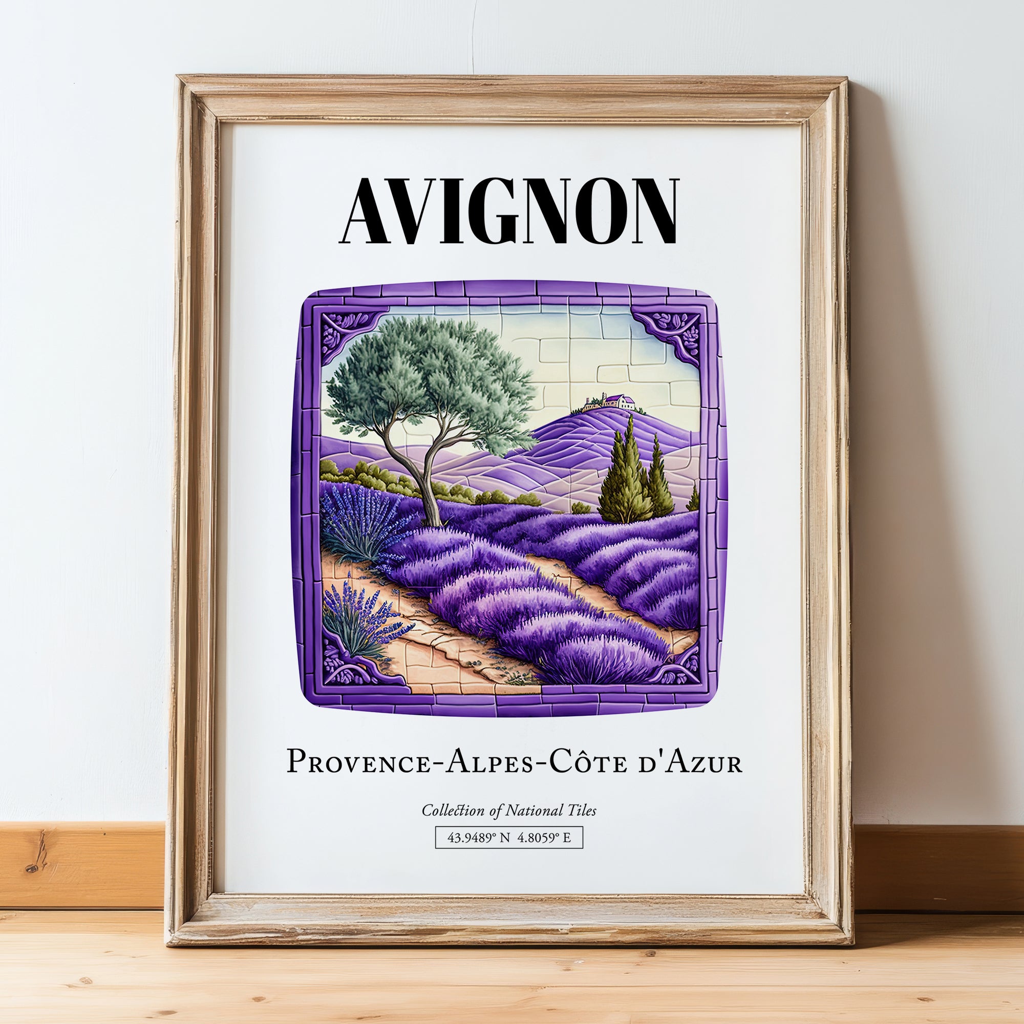 Avignon, France – Travel Memories Wall Print, in wooden frame leaning on the floor